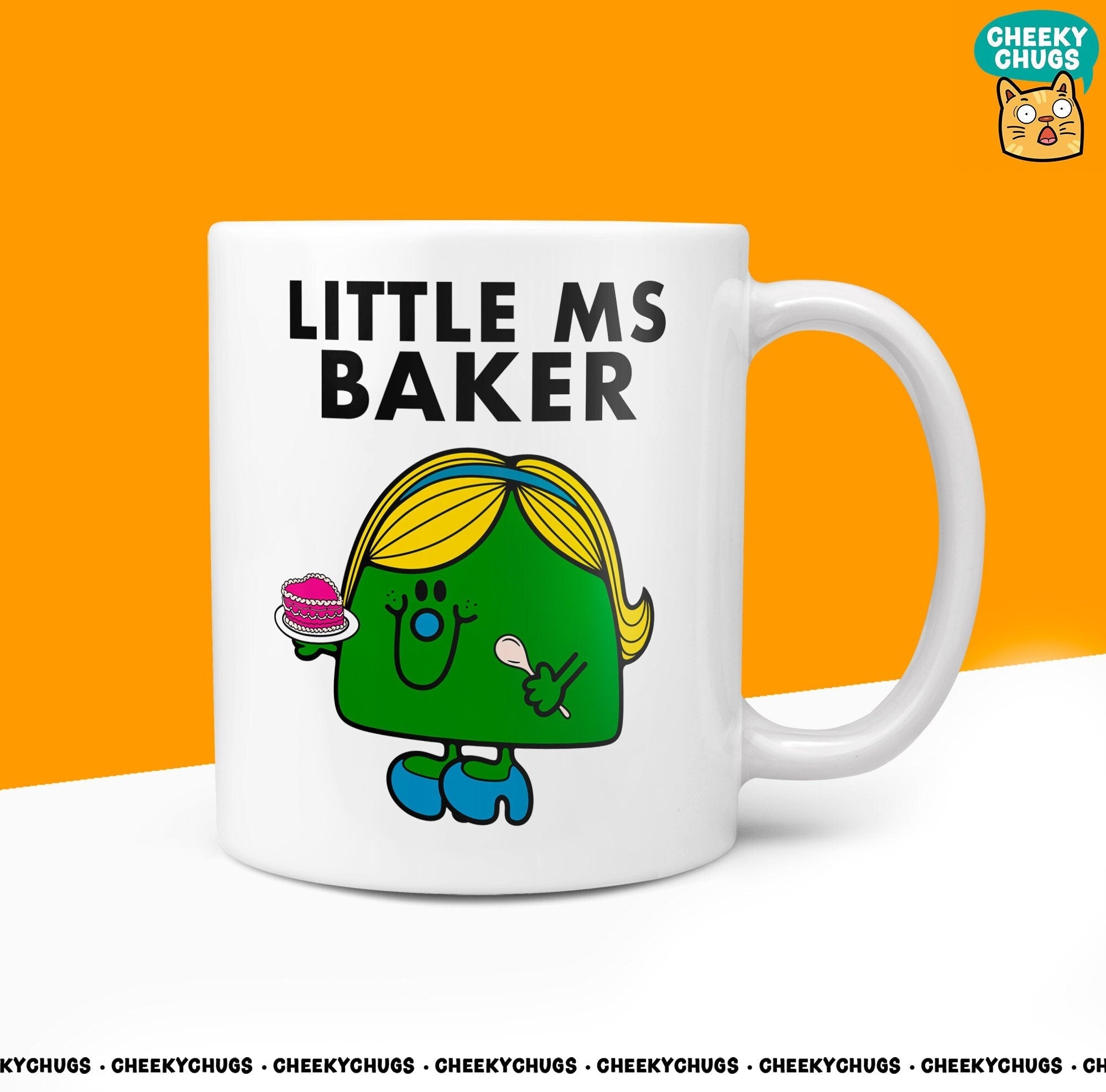 Novelty Little Ms BAKER 10oz Coffee Mug - Gift for Baker Who Loves Baking Cakes, Unique Festive Miss Humour Design Bake Off for Her - CheekyChugs