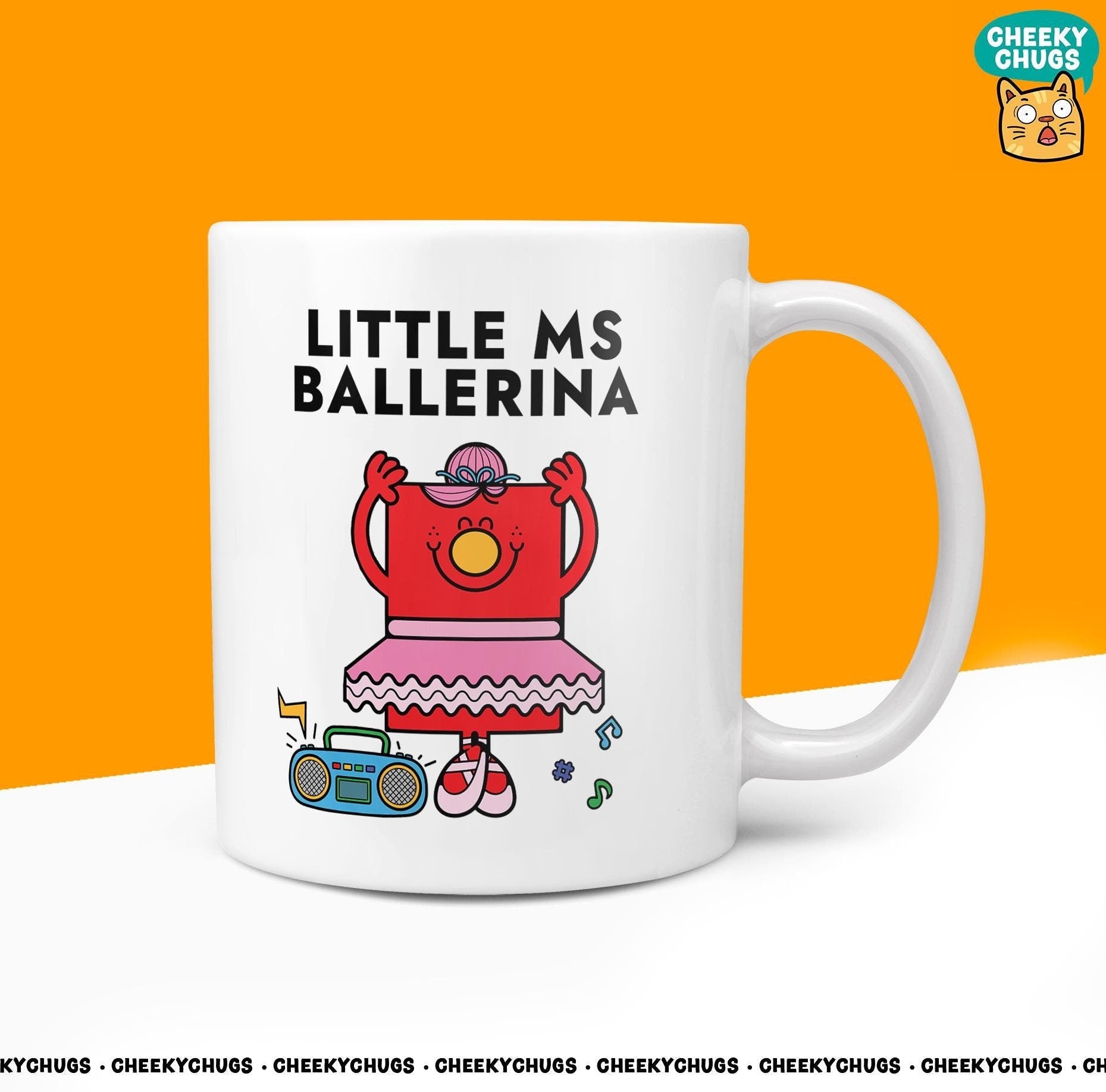 Novelty Little MS BALLERINA Mug Funny Women's Miss Her Gift Dancer Ballet Present Ceramic Novelty Parody Birthday Christmas Coffee Tea Cup - CheekyChugs