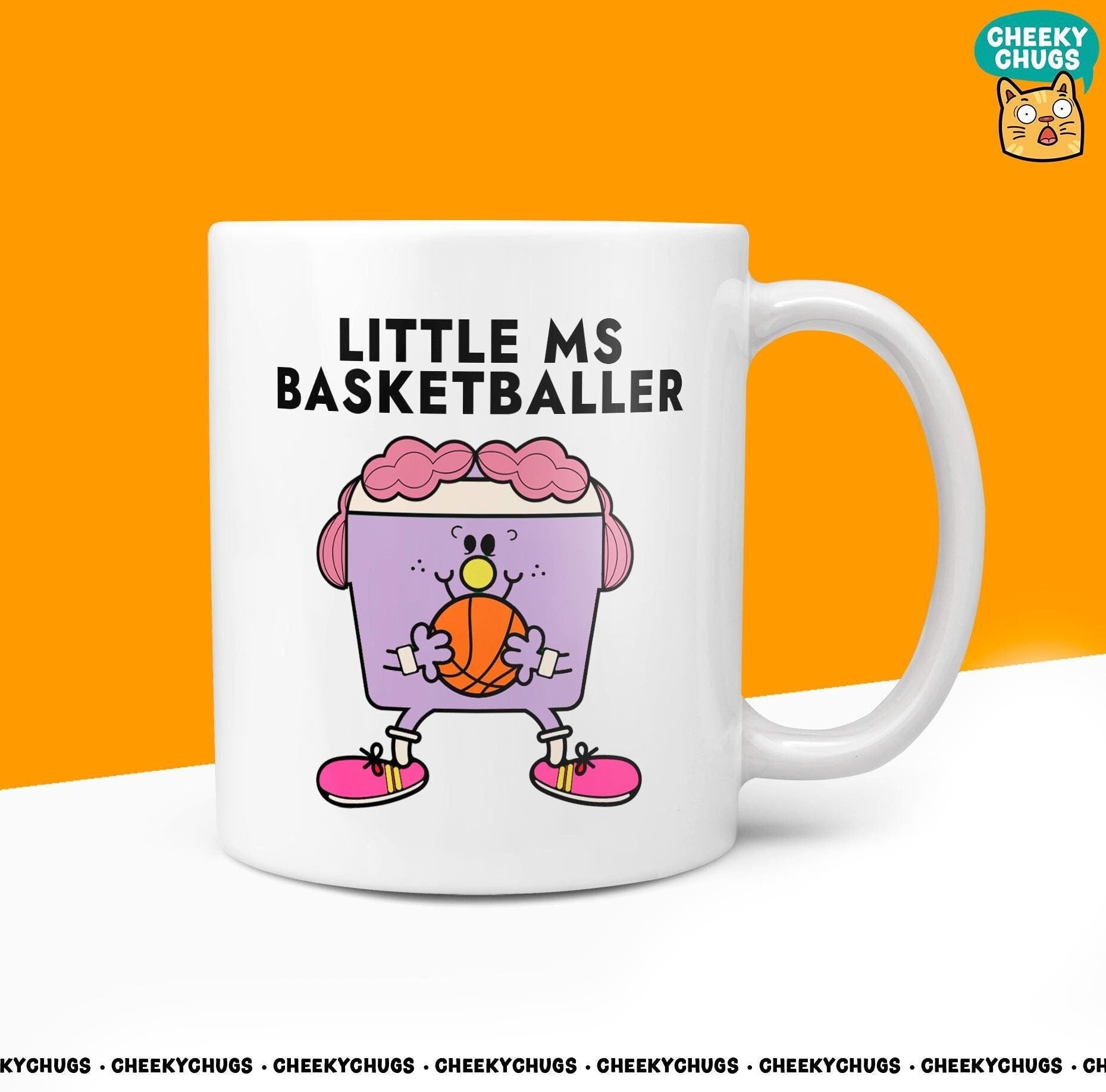 Novelty LITTLE MS BASKETBALLER Mug Funny Mrs Her Gift Secret Santa Present Unique Ceramic Novelty Office Birthday Christmas Coffee Tea Cup - CheekyChugs