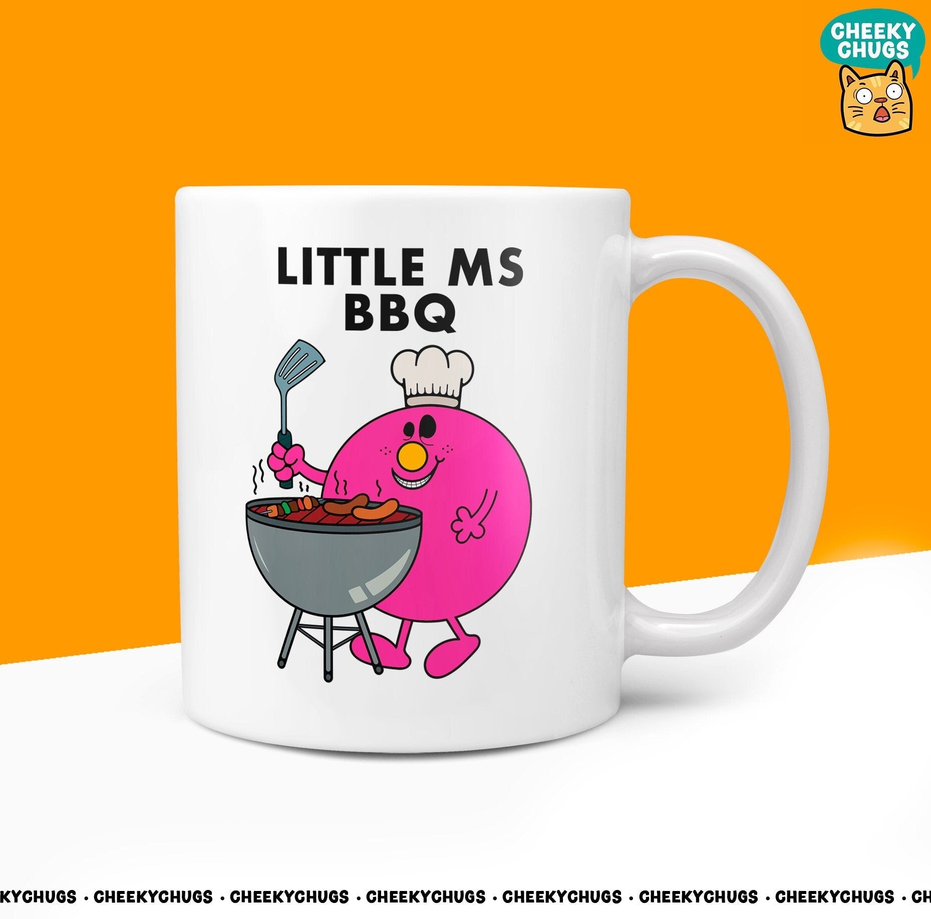 Novelty Little MS BBQ 10oz Coffee Mug - Gift For Her Miss Female Funny Cook Chef Outdoor Garden BBQ Queen Secret Santa Gifts Mugs - CheekyChugs