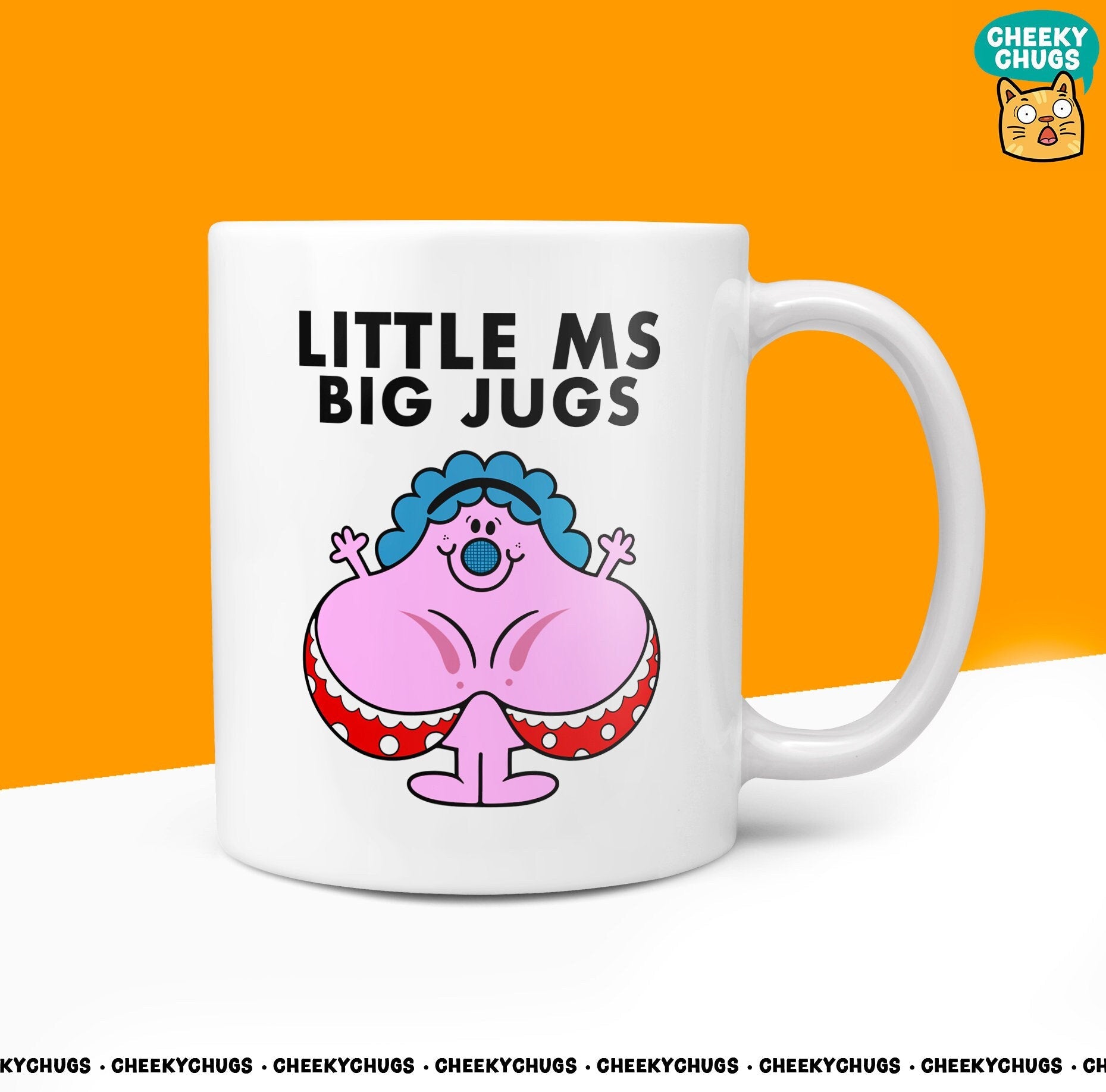 Novelty Little Ms BIG JUGS Mug Funny Women's Miss Ladies Gift Secret Santa Present Unique Rude Ceramic Novelty Birthday Christmas 10oz - CheekyChugs