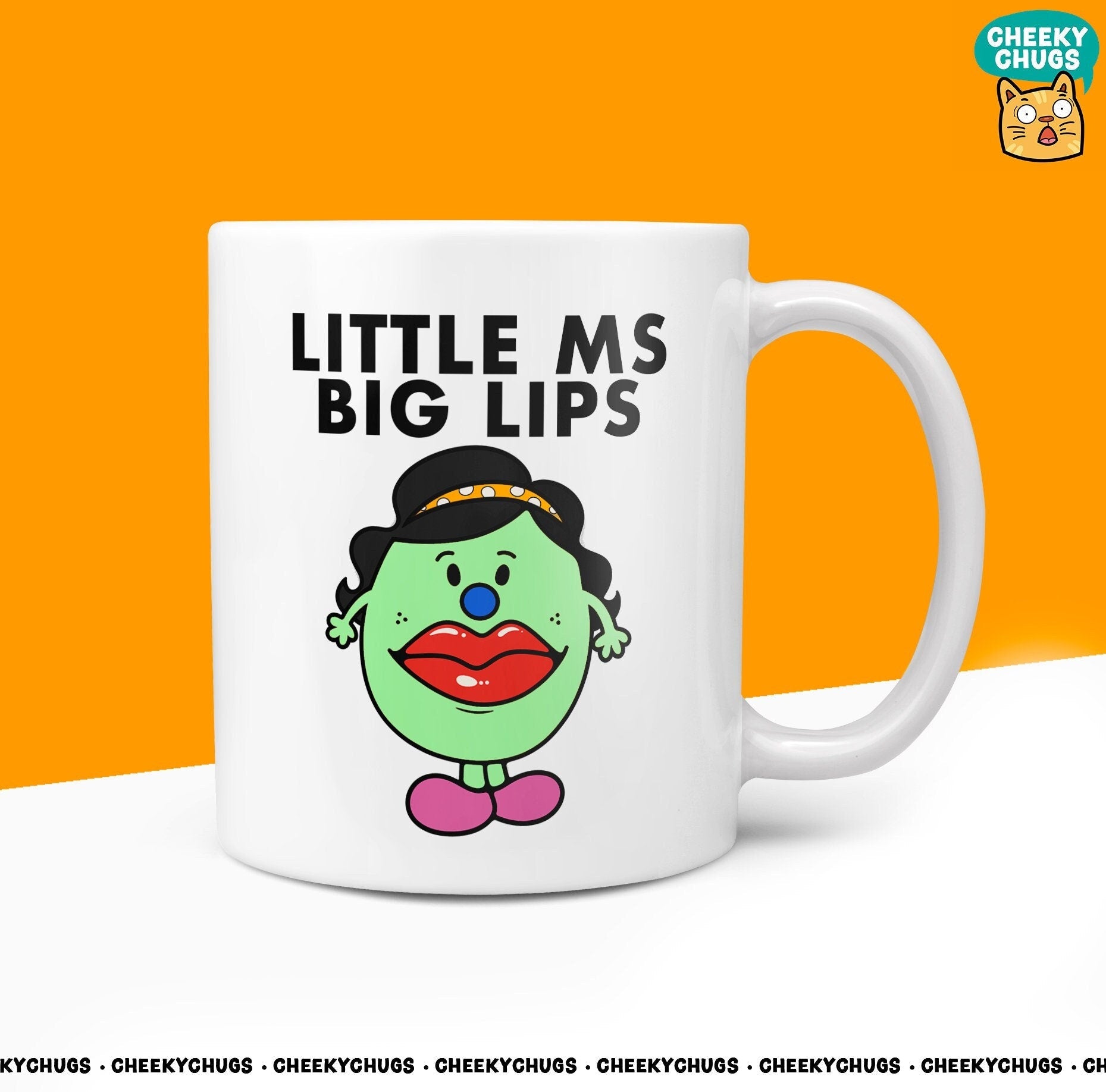 Novelty Little Ms BIG LIPS 10oz Coffee Mug - Gift For Her Miss Collagen Fillers Trout Pout Gifts Men Birthday Christmas Present - CheekyChugs
