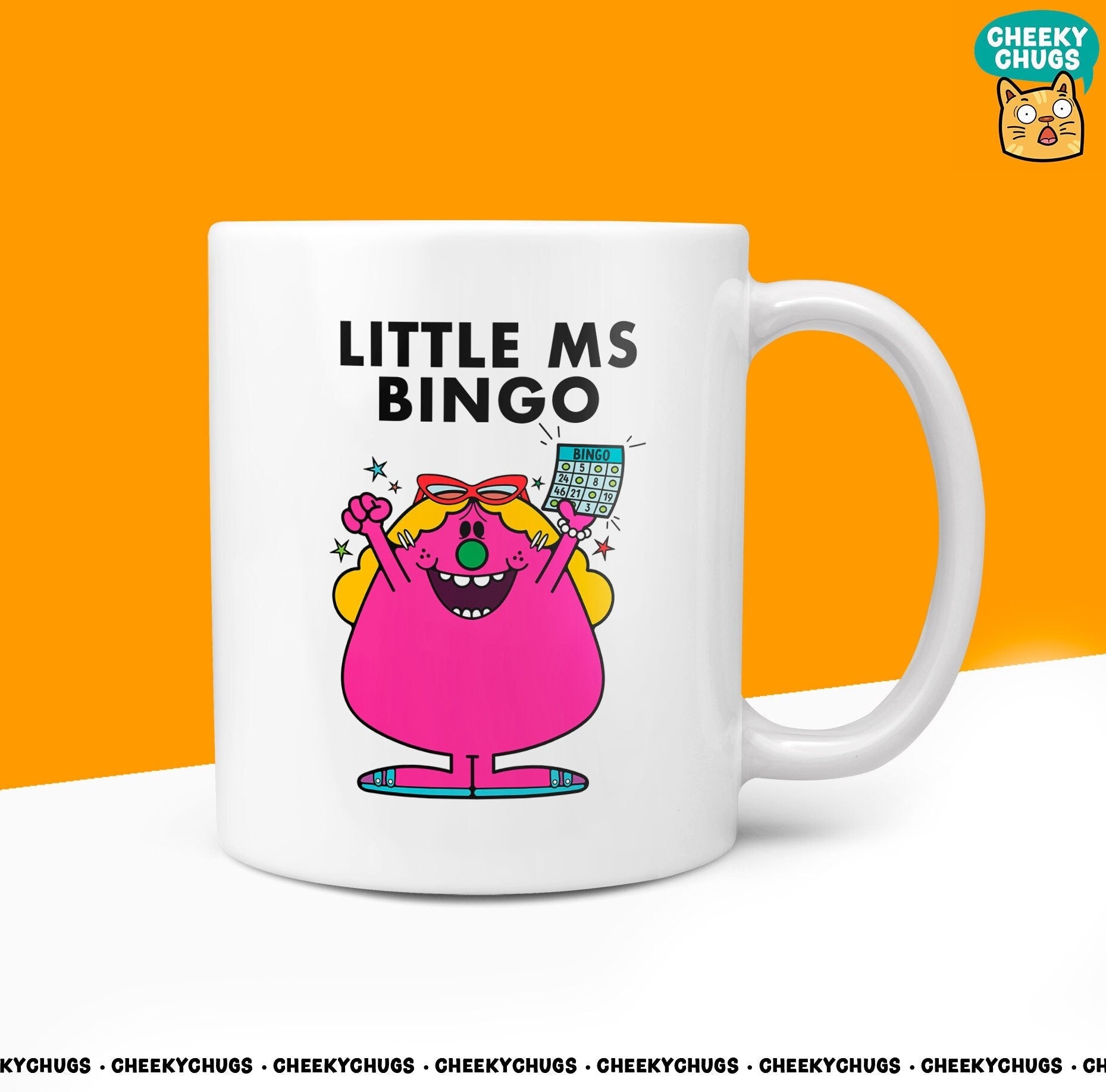 Novelty Little MS BINGO 10oz Coffee Mug - Gift For Her Miss Female Funny Game Dabber Machine Book Mum Grandma Secret Santa Gifts Mugs - CheekyChugs