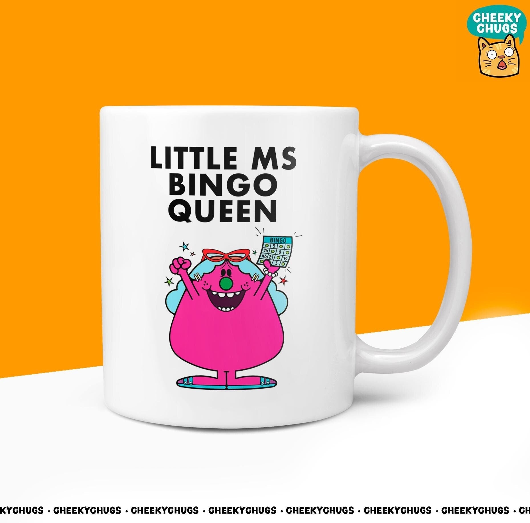 Novelty Little MS BINGO QUEEN Mug Funny Women's Miss Her Gift Secret Santa Present Ceramic Novelty Parody Birthday Christmas Coffee Tea Cup - CheekyChugs