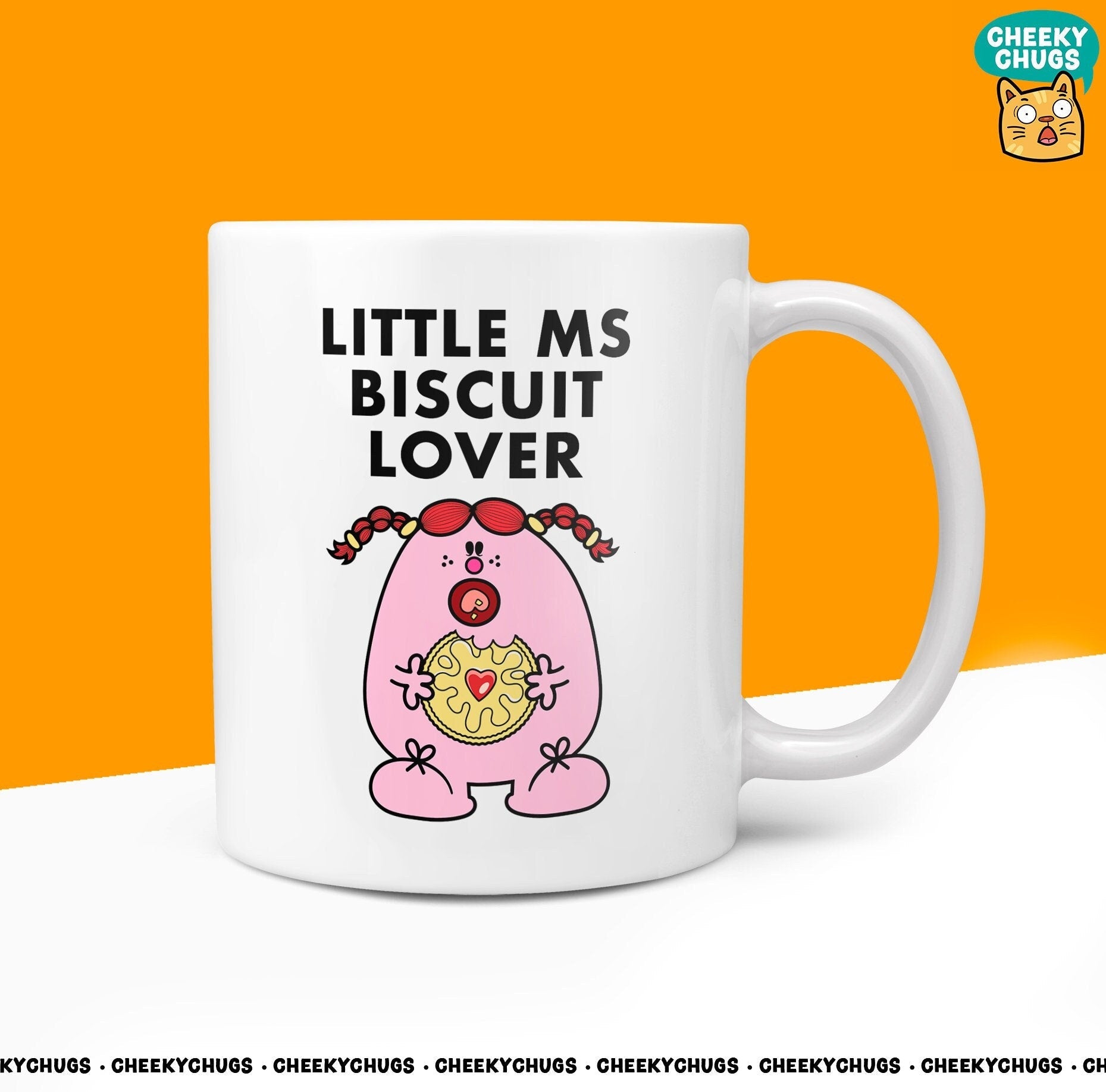 Novelty LITTLE Ms BISCUIT LOVER Mug Funny Women's Miss Her Gift Secret Santa Present Ceramic Novelty Birthday Christmas 10oz Coffee Cup - CheekyChugs