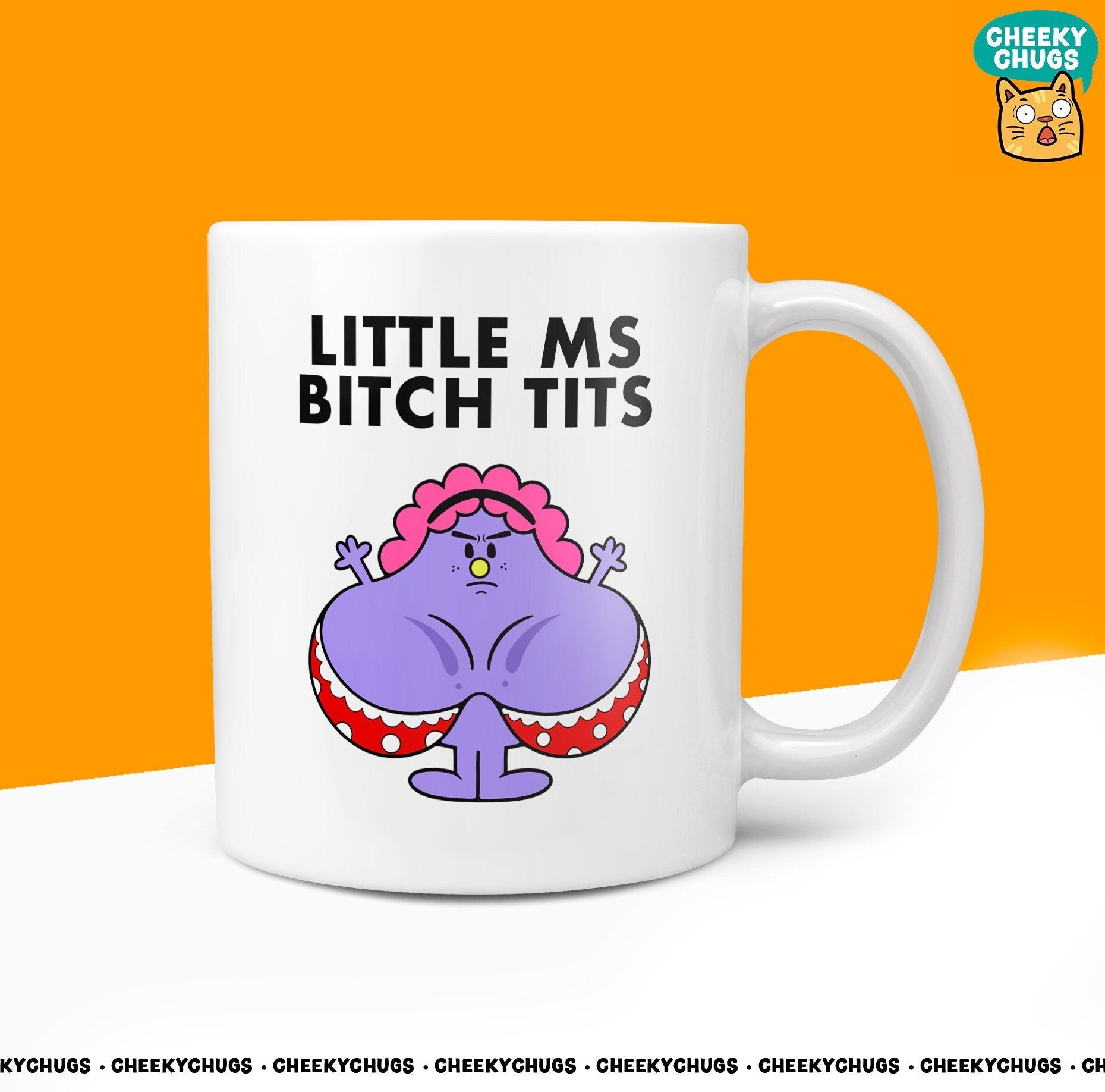 Novelty Little MS BITCH TITS 10oz Coffee Mug - Funny Gift Ideas For Her Miss Women Bestie Inspired Office Birthday Christmas Gifts - CheekyChugs