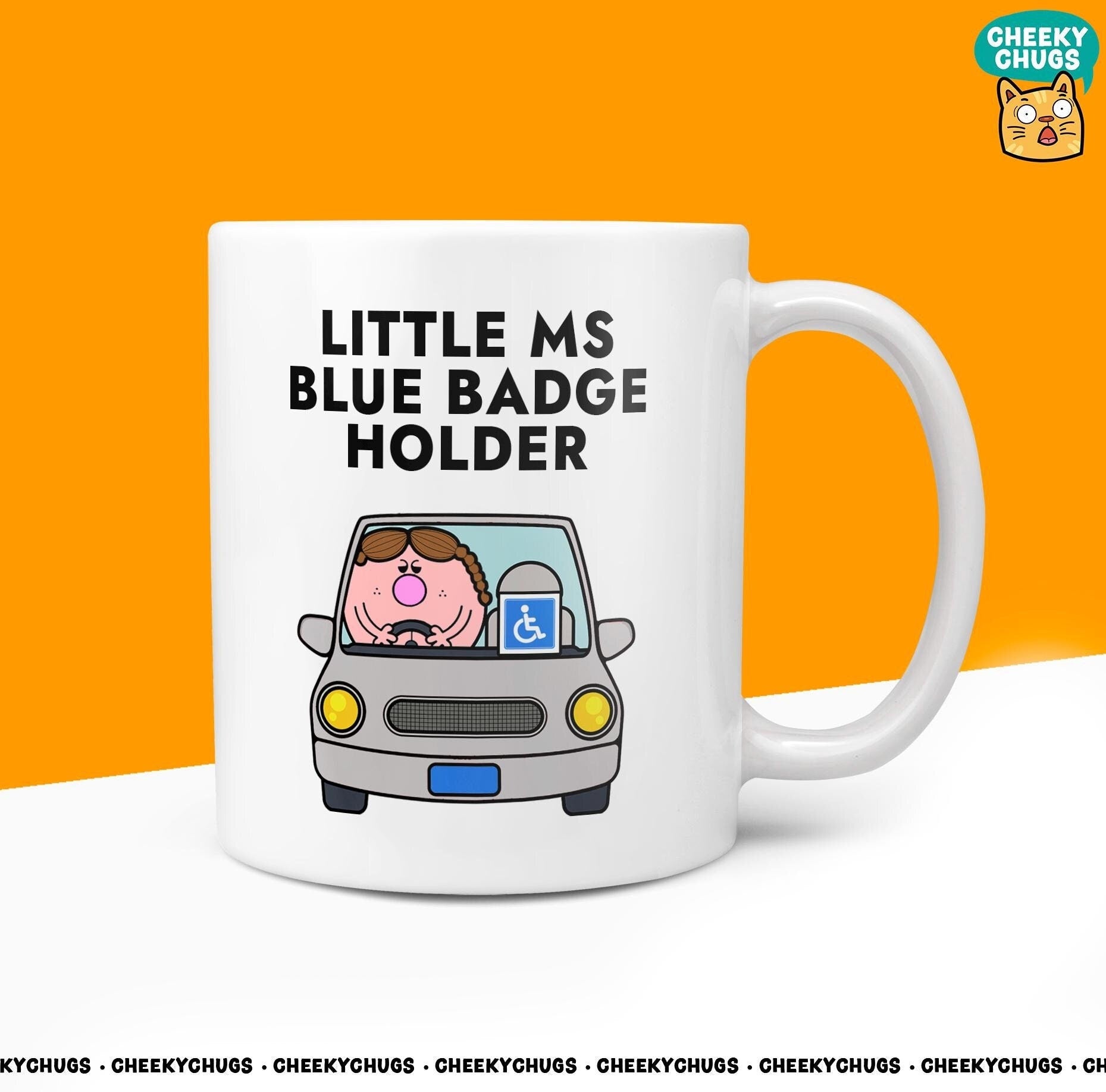 Novelty Little Ms BLUE BADGE HOLDER Mug Funny Women's Miss Her Gift Secret Santa Present Ceramic Novelty Parody Birthday Christmas Tea Cup - CheekyChugs