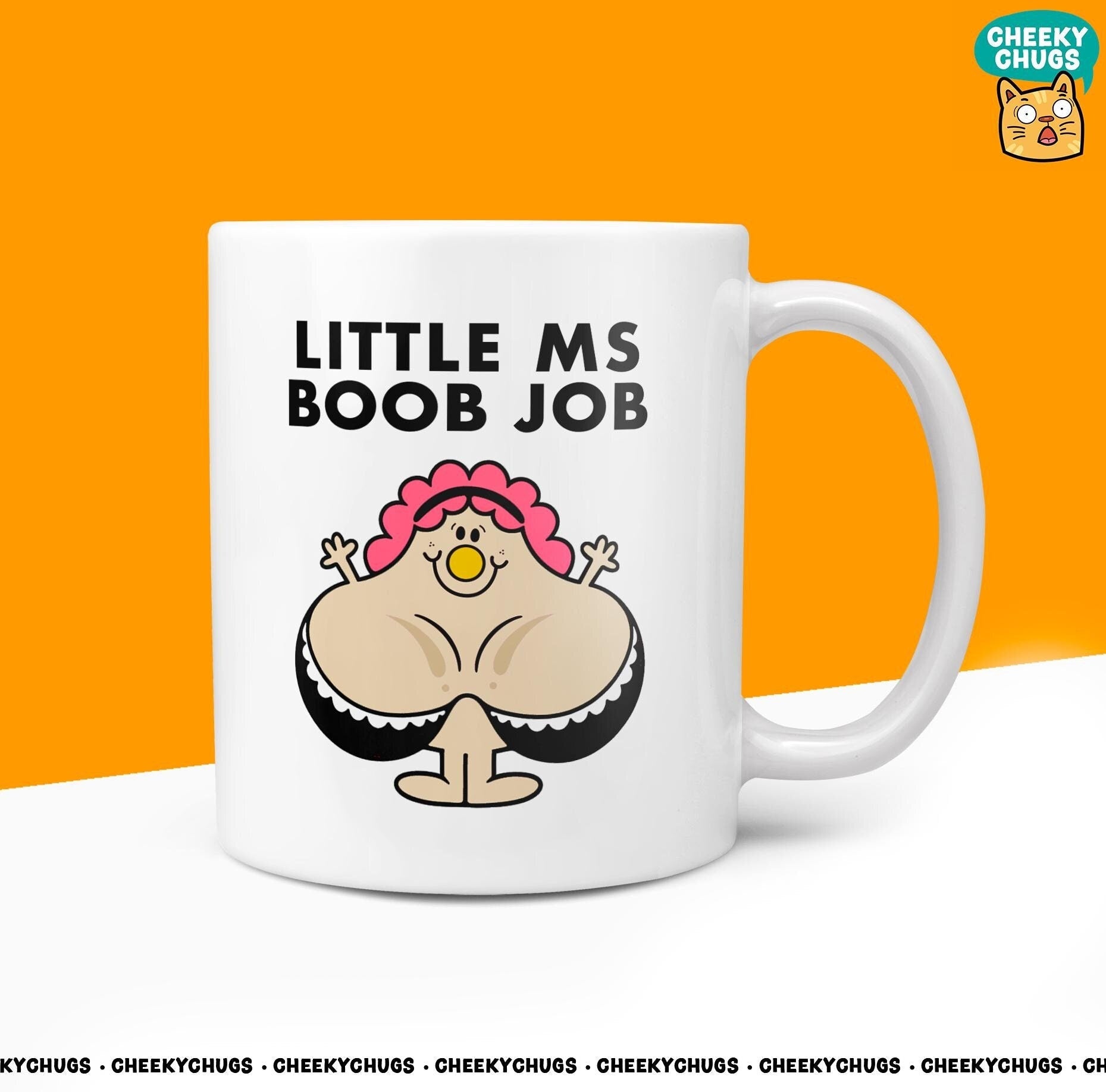 Novelty Little MS BOOB JOB 10oz Coffee Mug - Funny Miss Female Cup For Christmas Birthday Gift Present Friend Breast New Coffee Mugs - CheekyChugs