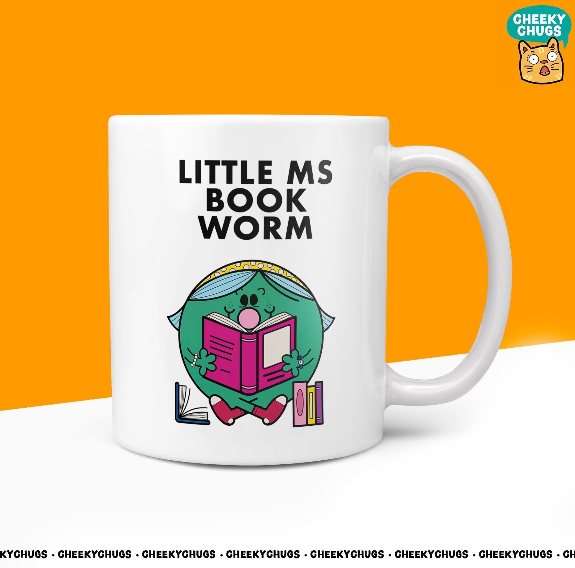 Novelty Little MS BOOKWORM 10oz Coffee Mug - Funny Miss Female Cup For Christmas Birthday Gift Present Friend Reading Read Books Coffee Mugs - CheekyChugs