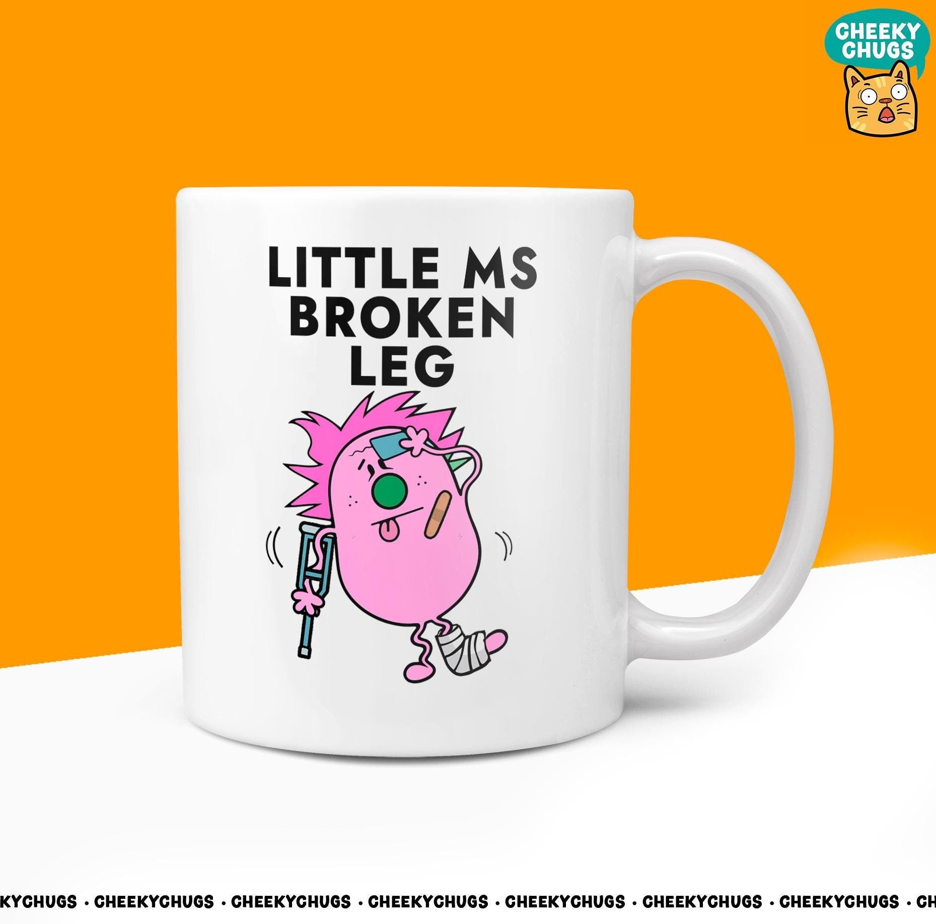 Novelty Little MS BROKEN LEG Mug Funny Women's Miss Her Gift Secret Santa Present Accident Recovery Birthday Christmas Coffee Tea Cup - CheekyChugs