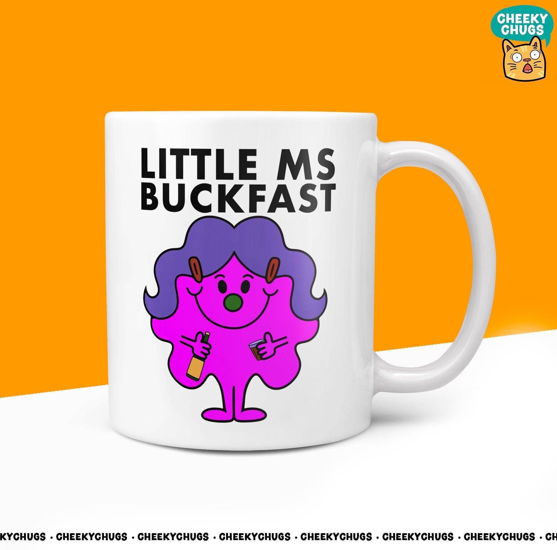 Novelty Little Ms BUCKFAST 10oz Coffee Mug - Gift For Her Female Buckfast Drink Drinker Secret Santa Gifts Birthday Christmas Present - CheekyChugs