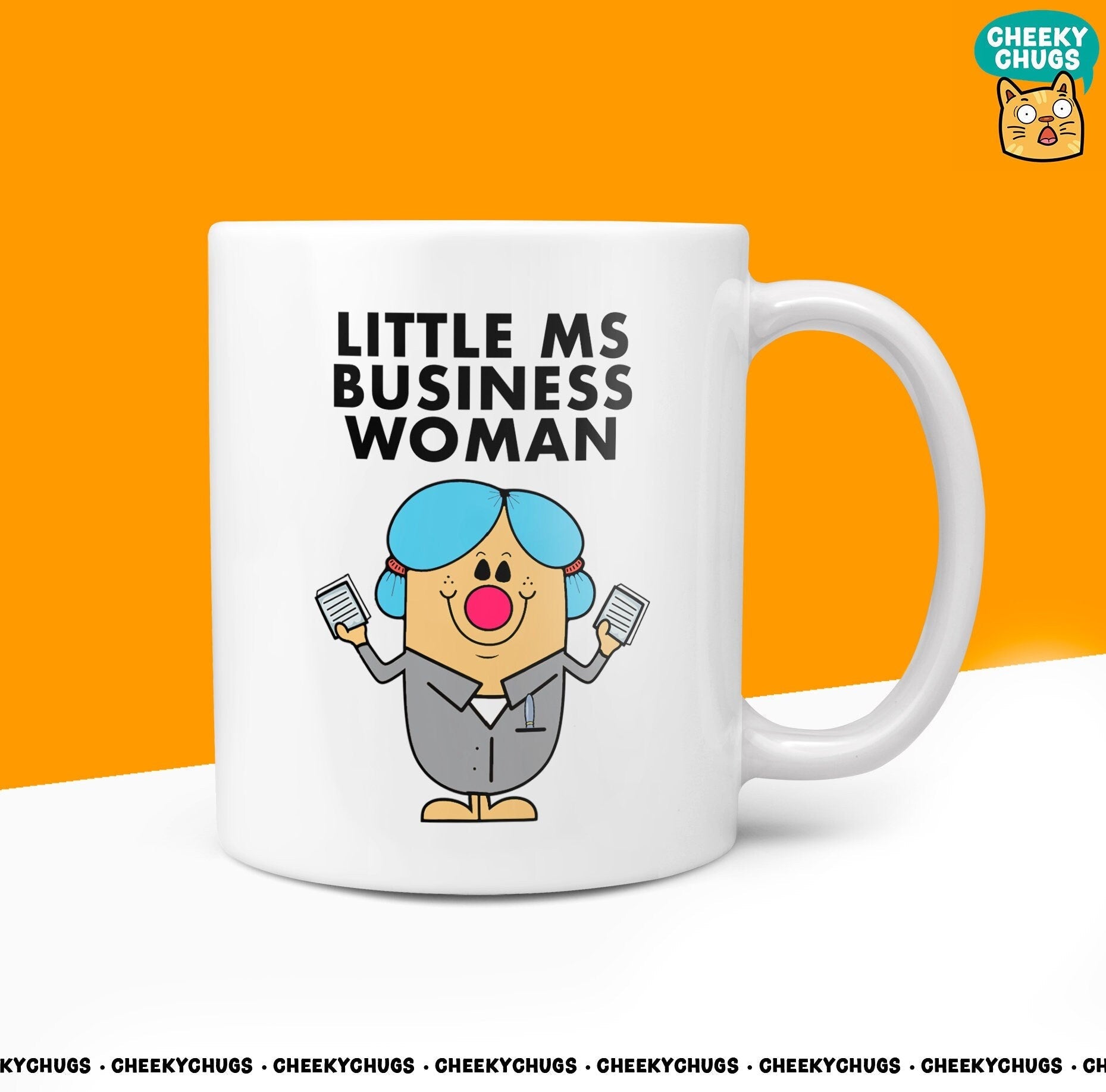 Novelty Little Ms BUSINESS WOMAN 10oz Coffee Mug - Gift for Women Miss Director Own Boss Office Present Ideas For Birthday Christmas Her - CheekyChugs