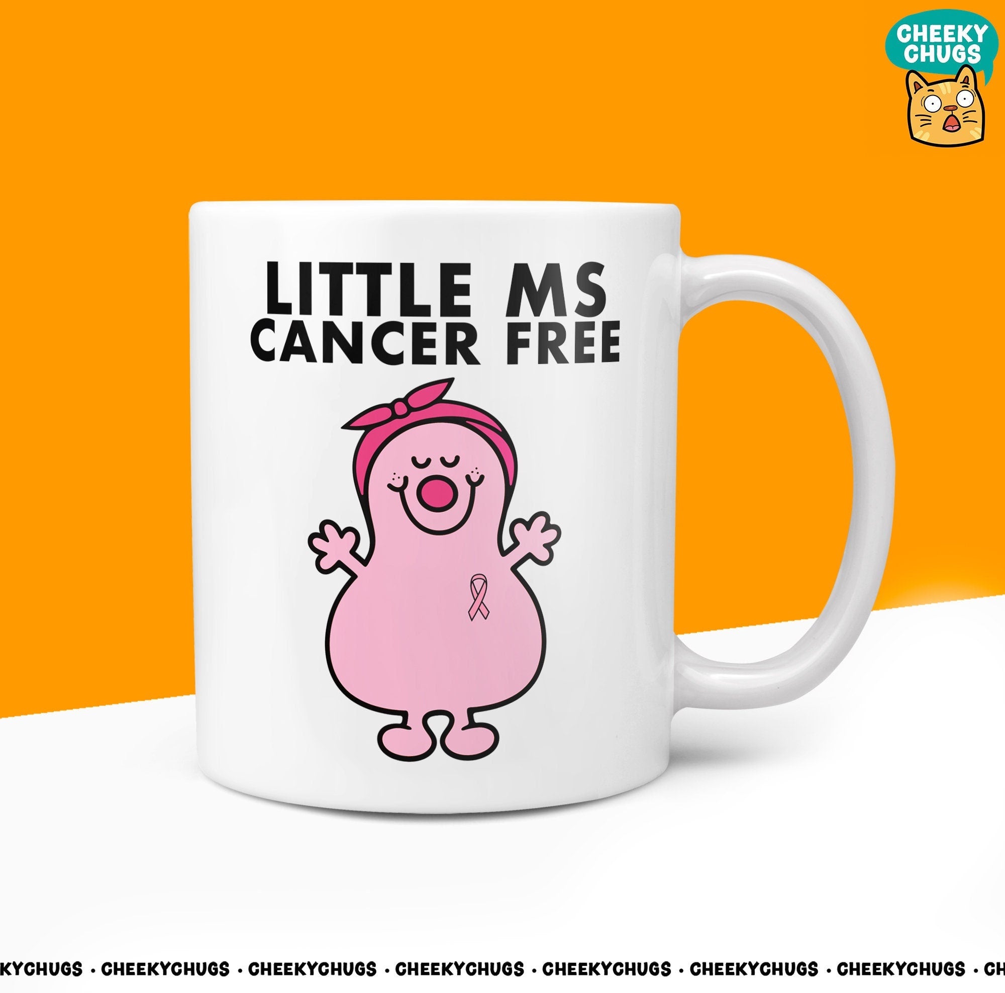 Novelty Little Ms Cancer Free 10oz Coffee Mug - Inspirational Gift for Women Who Have Triumphed Over Cancer, Miss Celebrate Recovery for Her - CheekyChugs