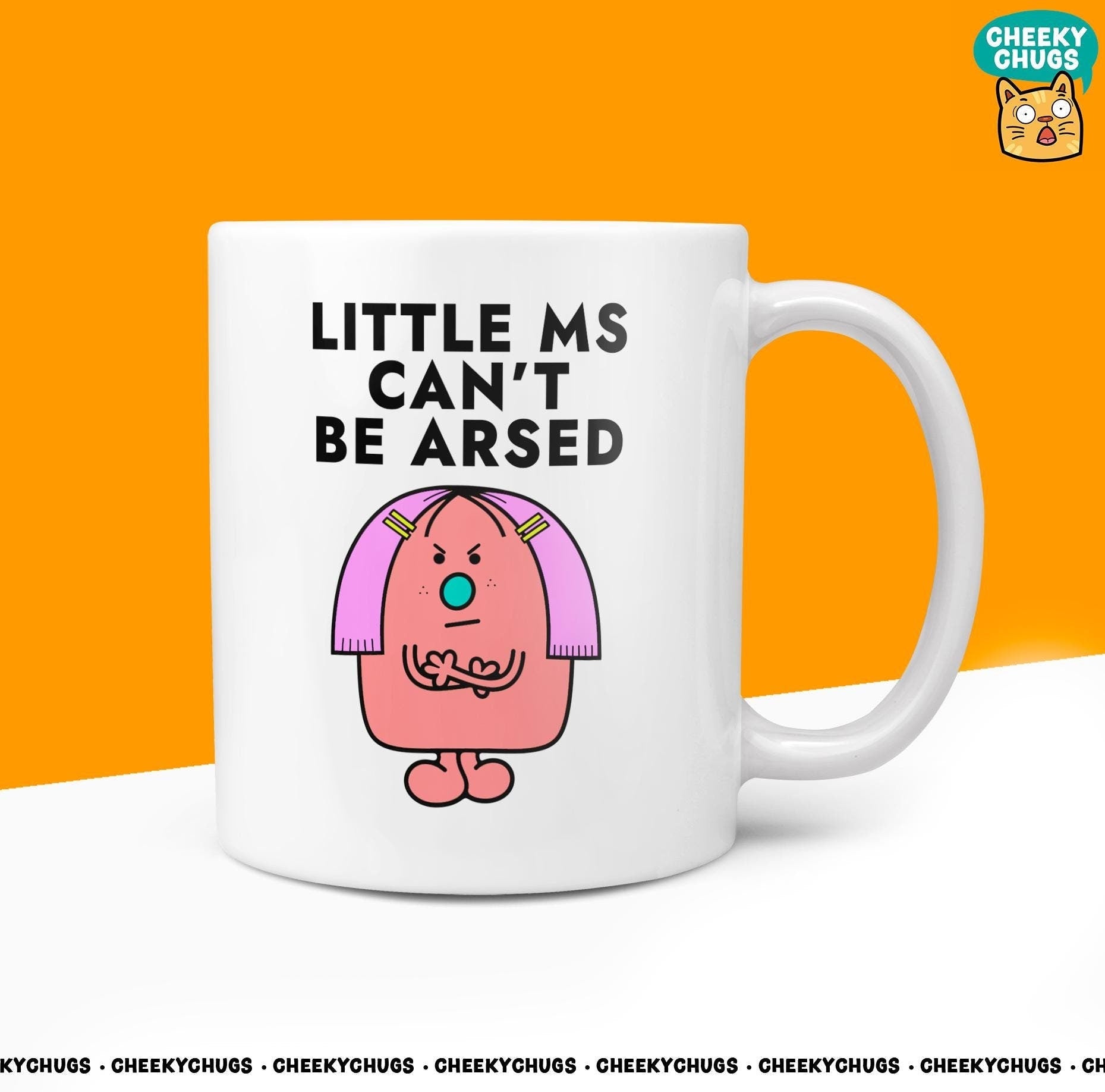 Novelty Little Ms CAN'T BE ARSED 10oz Coffee Mug - Funny Miss Female Cup For Christmas Birthday Gift Present Friend Coffee Mugs - CheekyChugs