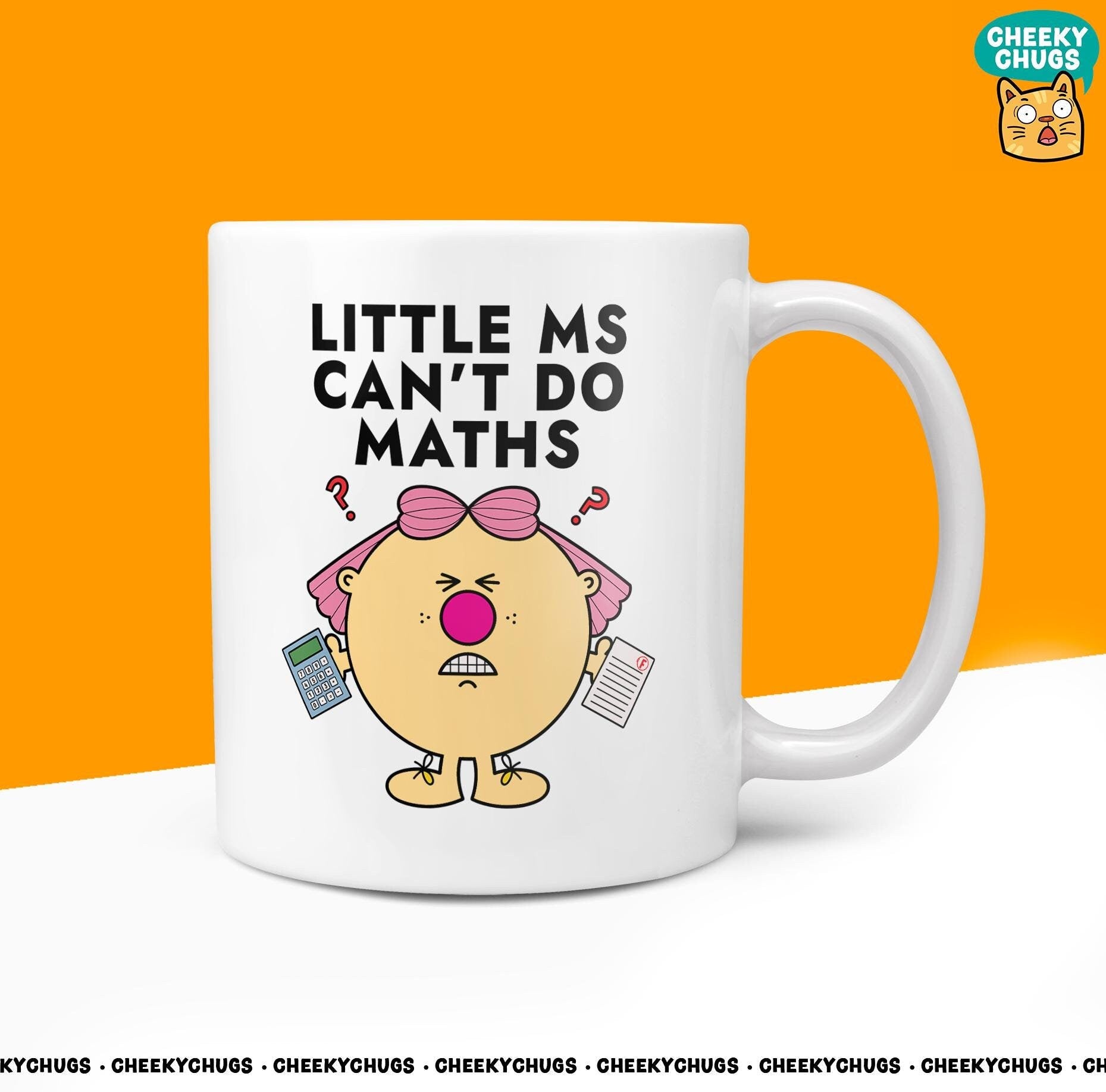 Novelty Little Ms CAN'T DO MATHS Mug Funny Women's Miss Her Gift Secret Santa Present Ceramic Parody Birthday Christmas Coffee Tea Cup - CheekyChugs