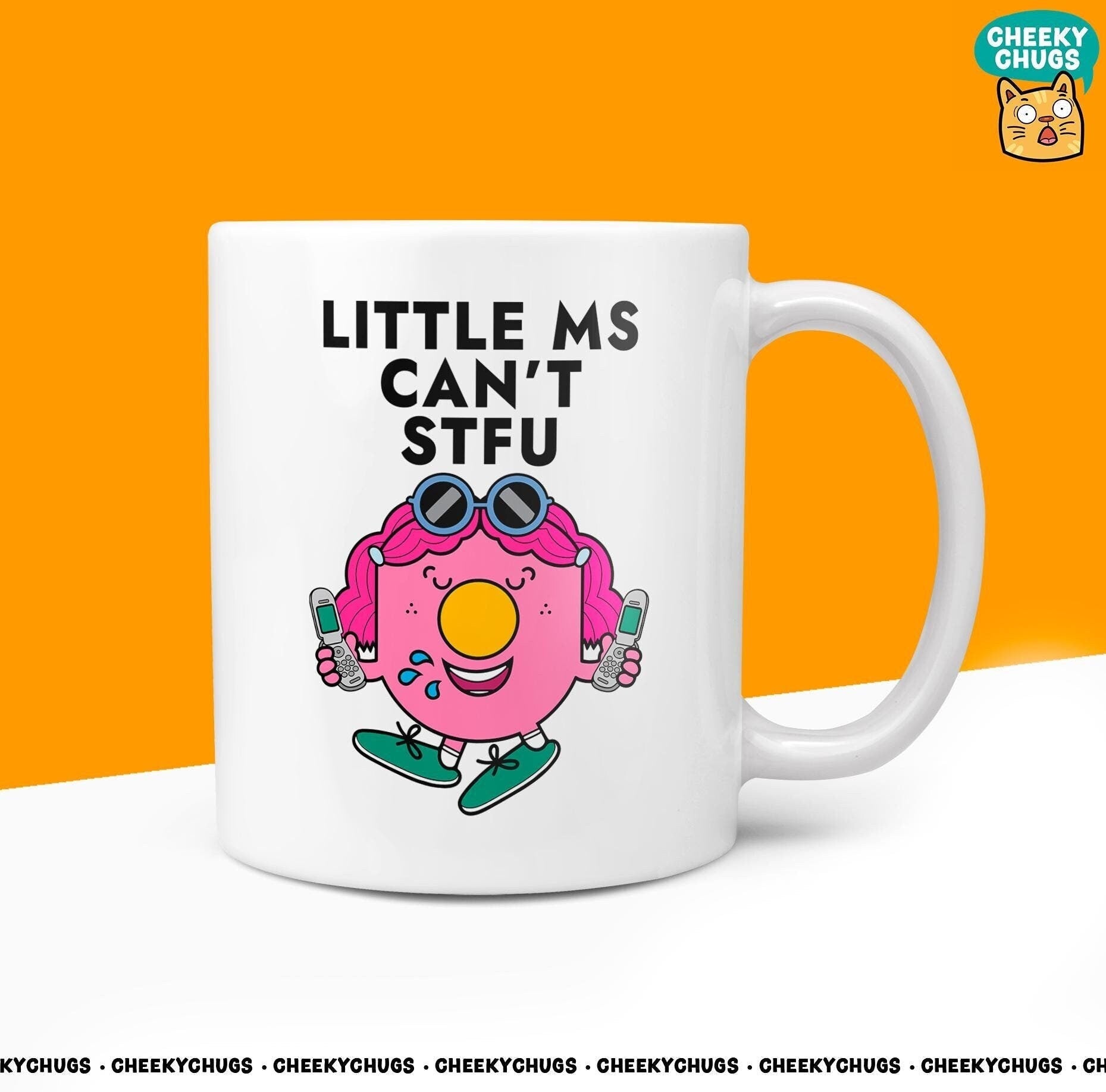 Novelty Little MS CAN'T STFU Mug Funny Women's Miss Her Gift Secret Santa Present Ceramic Novelty Parody Birthday Christmas Coffee Tea Cup - CheekyChugs