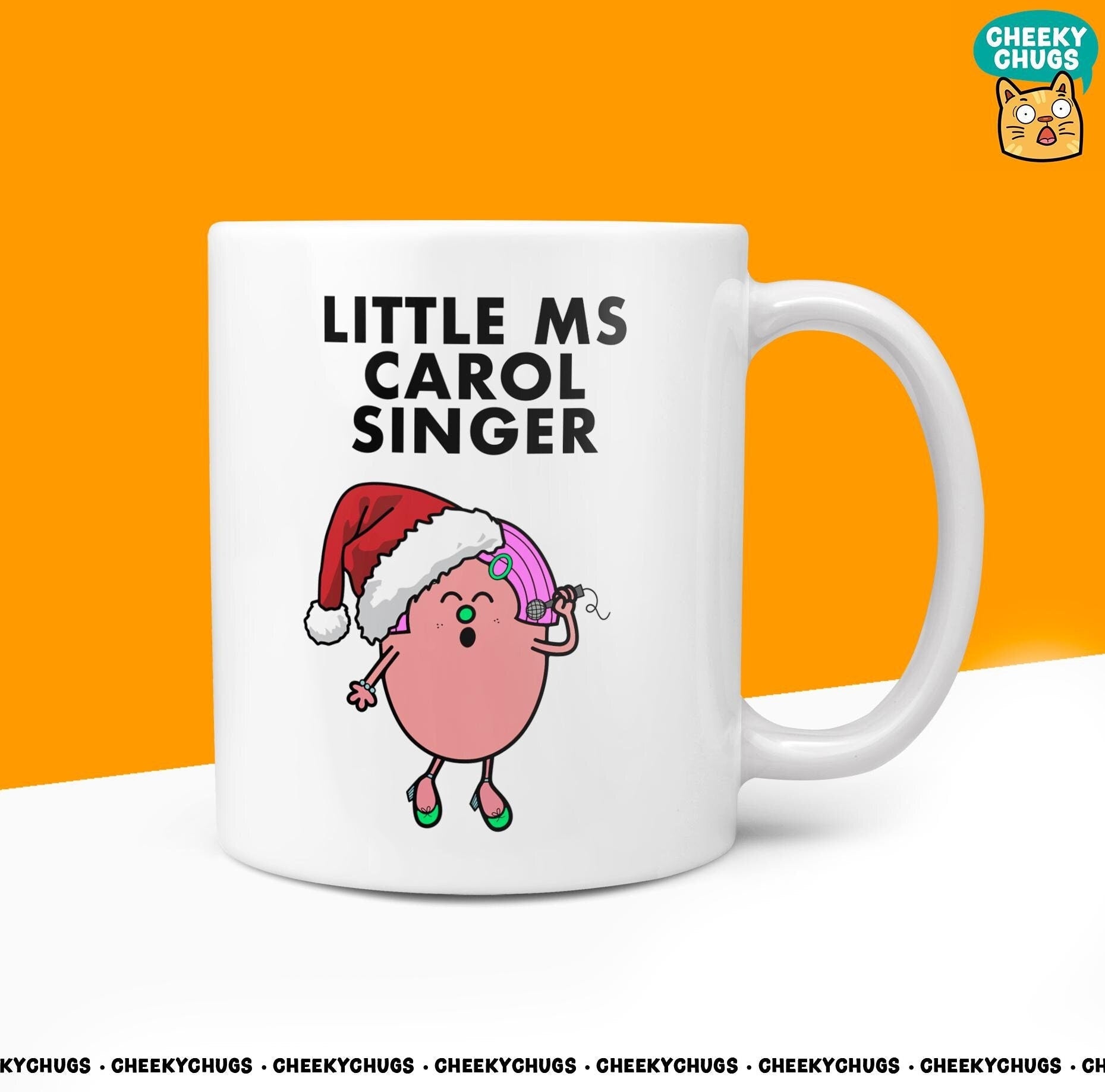 Novelty Little MS CAROL SINGER Mug Funny Women Miss Gift Secret Santa Present Unique Ceramic Novelty Office Christmas Coffee Cup - CheekyChugs