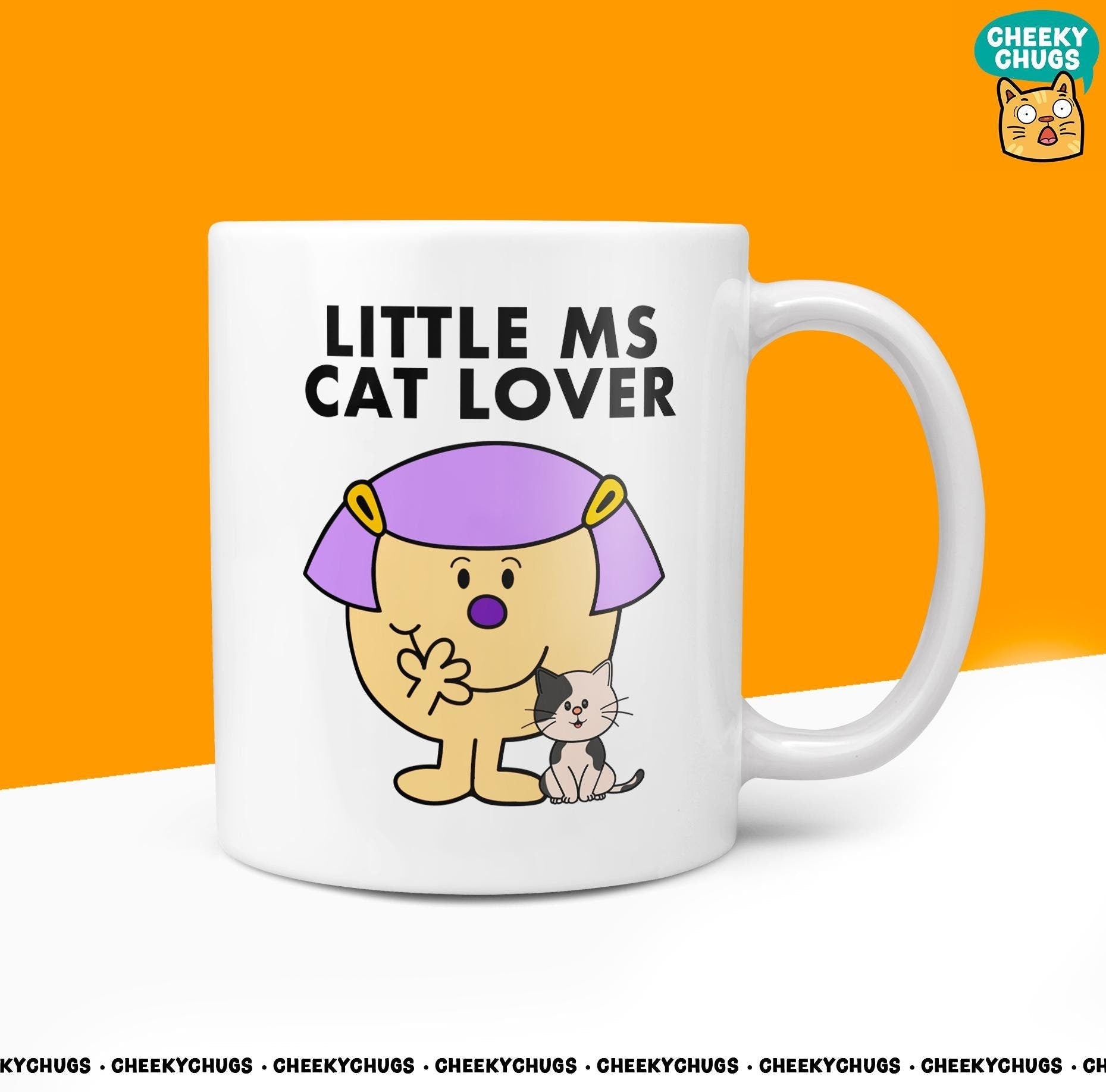 Novelty Little Ms CAT LOVER 10oz Coffee Mug - Funny Miss Female Cup For Christmas Birthday Gift Present Friend Coffee Mugs - CheekyChugs