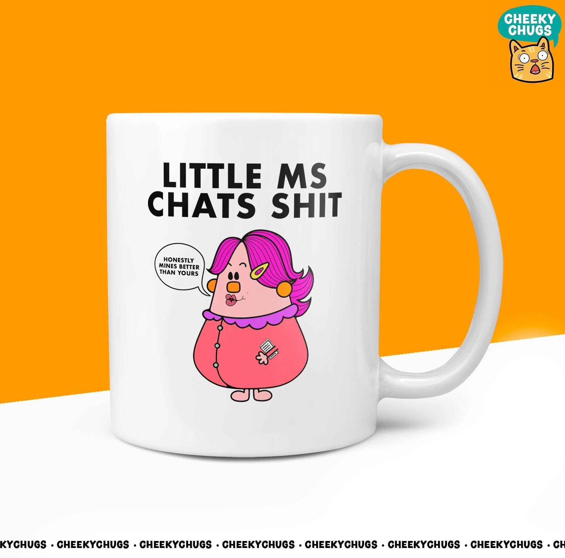 Novelty Little MS CHATS SHIT 10oz Coffee Mug - Funny Gift Ideas For Her Miss Women Bestie Inspired Office Birthday Christmas Gifts - CheekyChugs