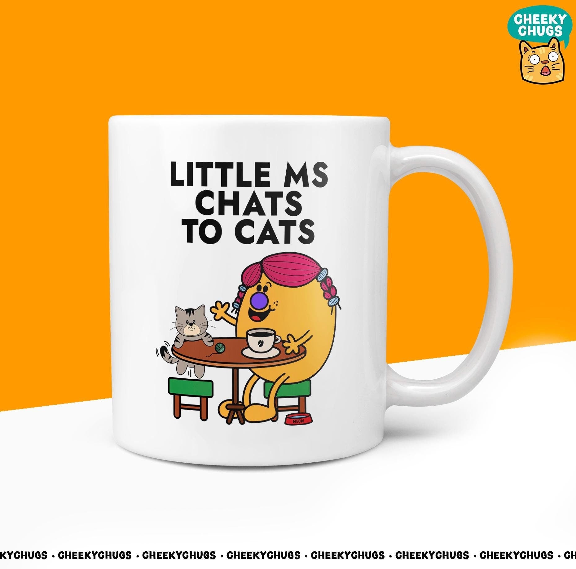 Novelty Little Ms CHATS TO CATS Mug Funny Women's Miss Her Gift Secret Santa Present Ceramic Novelty Parody Birthday Christmas Coffee Cup - CheekyChugs