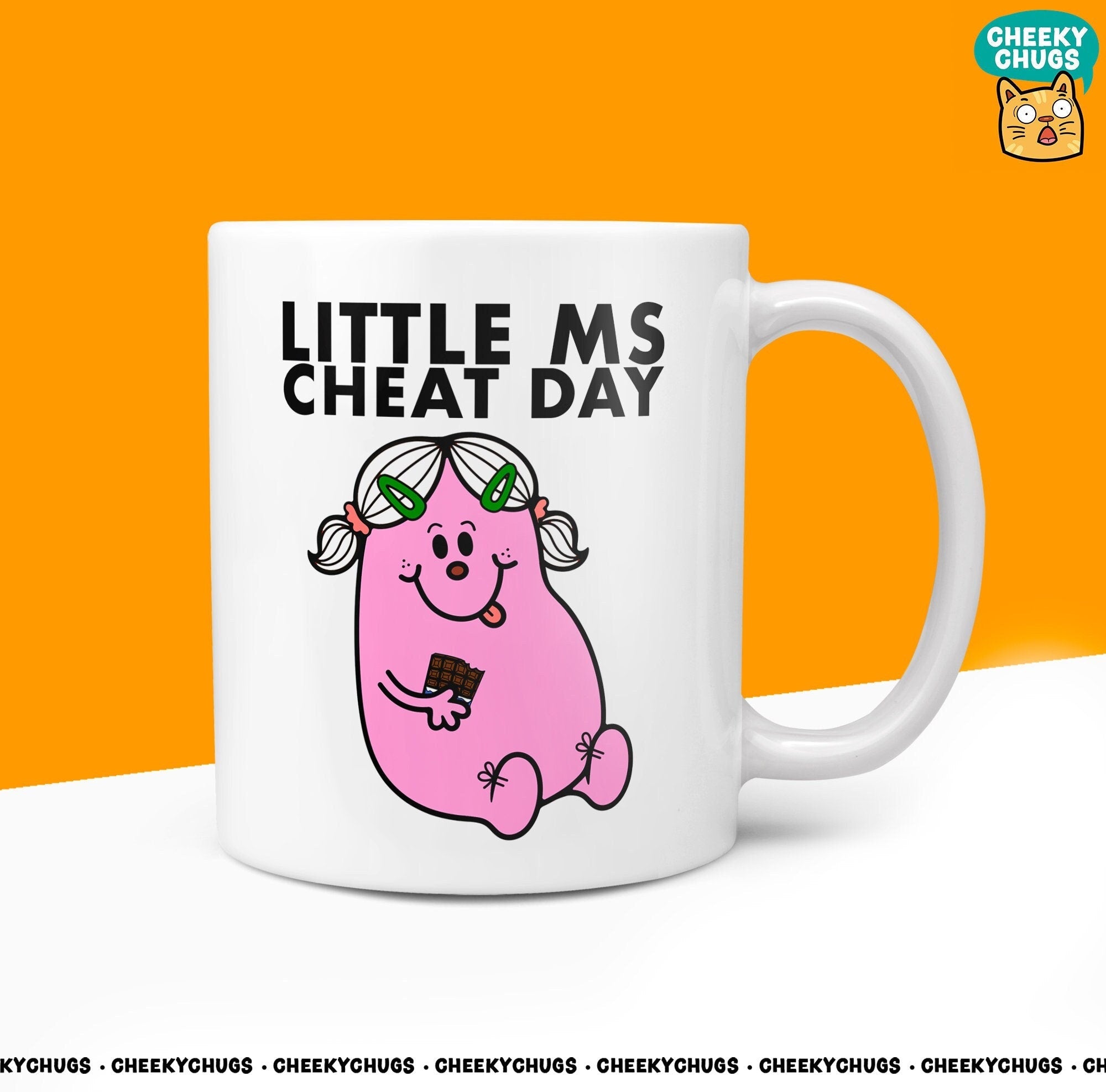 Novelty Little Ms CHEAT DAY 10oz Coffee Mug - Gifts For Miss Who Snacks Or Loves Cheat Day For Dieting - CheekyChugs