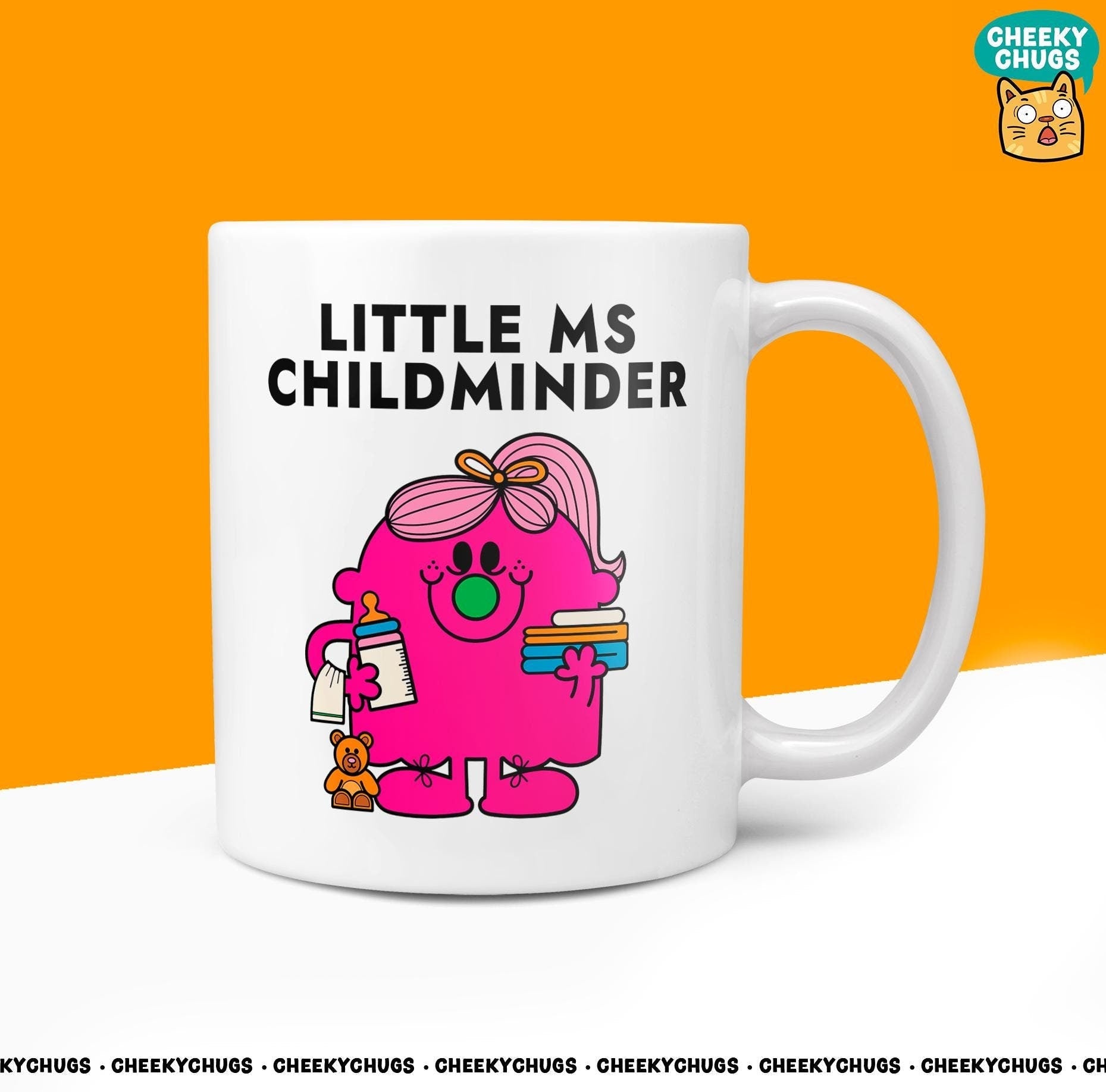 Novelty Little MS CHILDMINDER Mug Funny Women's Miss Her Gift Secret Santa Present Ceramic Novelty Parody Birthday Christmas Coffee Tea Cup - CheekyChugs