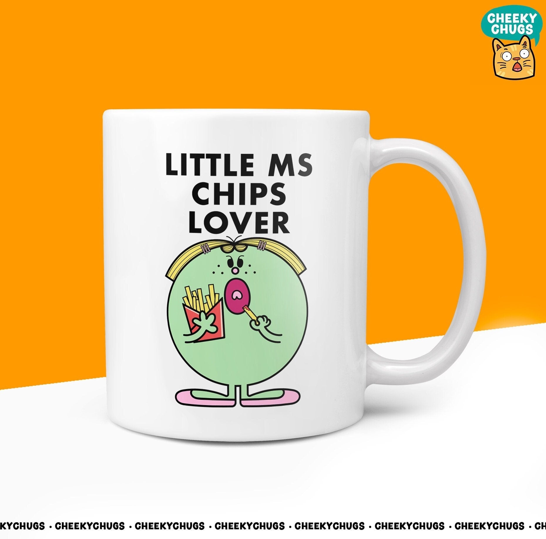 Novelty LITTLE Ms CHIPS LOVER Mug Funny Women's Miss Her Gift Secret Santa Present Ceramic Novelty Birthday Christmas 10oz Coffee Cup - CheekyChugs