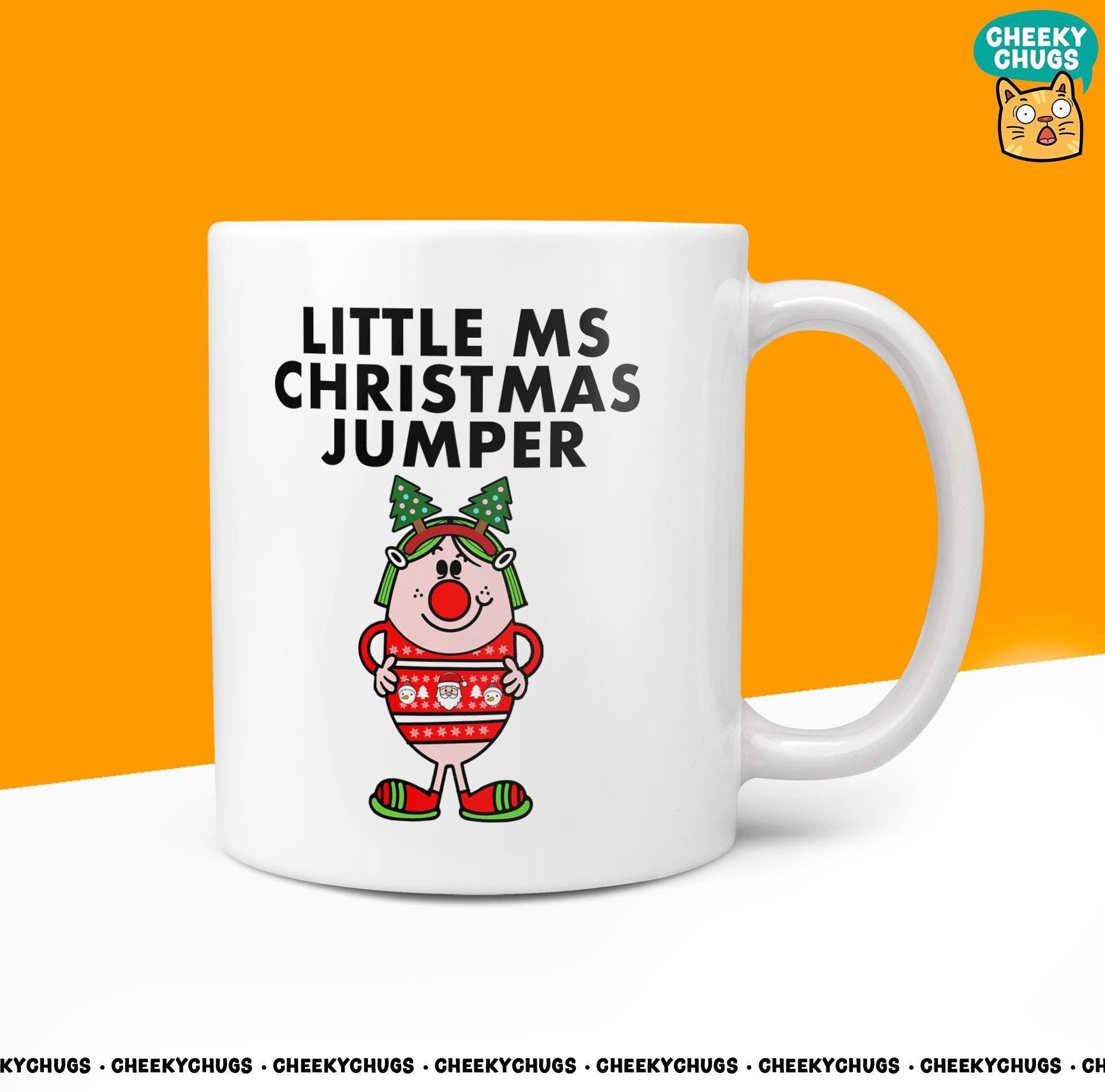 Novelty Little MS CHRISTMAS JUMPER Mug Funny Women Miss Gift Secret Santa Present Unique Ceramic Novelty Office Christmas Coffee Cup - CheekyChugs