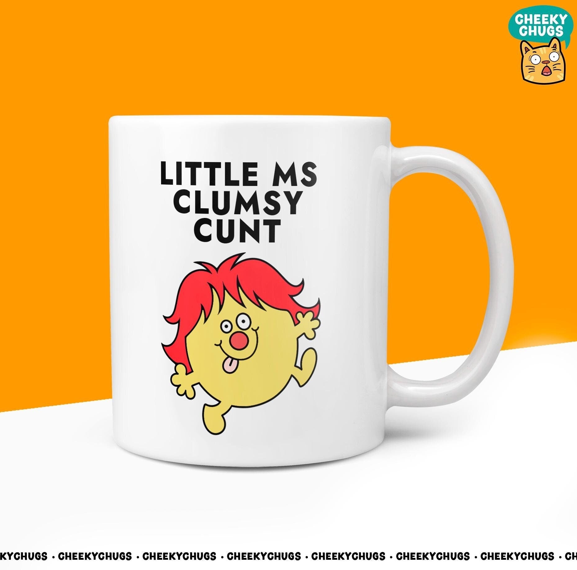 Novelty Little MS CLUMSY CUNT Mug Funny Women's Miss Her Gift Secret Santa Present Ceramic Novelty Parody Birthday Christmas Tea Cup - CheekyChugs