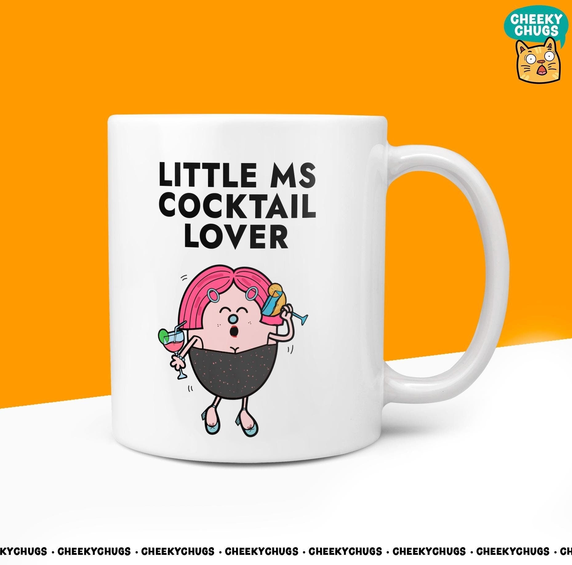 Novelty Little MS COCKTAIL LOVER Mug Funny Women's Miss Her Gift Secret Santa Present Ceramic Novelty Parody Birthday Christmas Coffee Cup - CheekyChugs