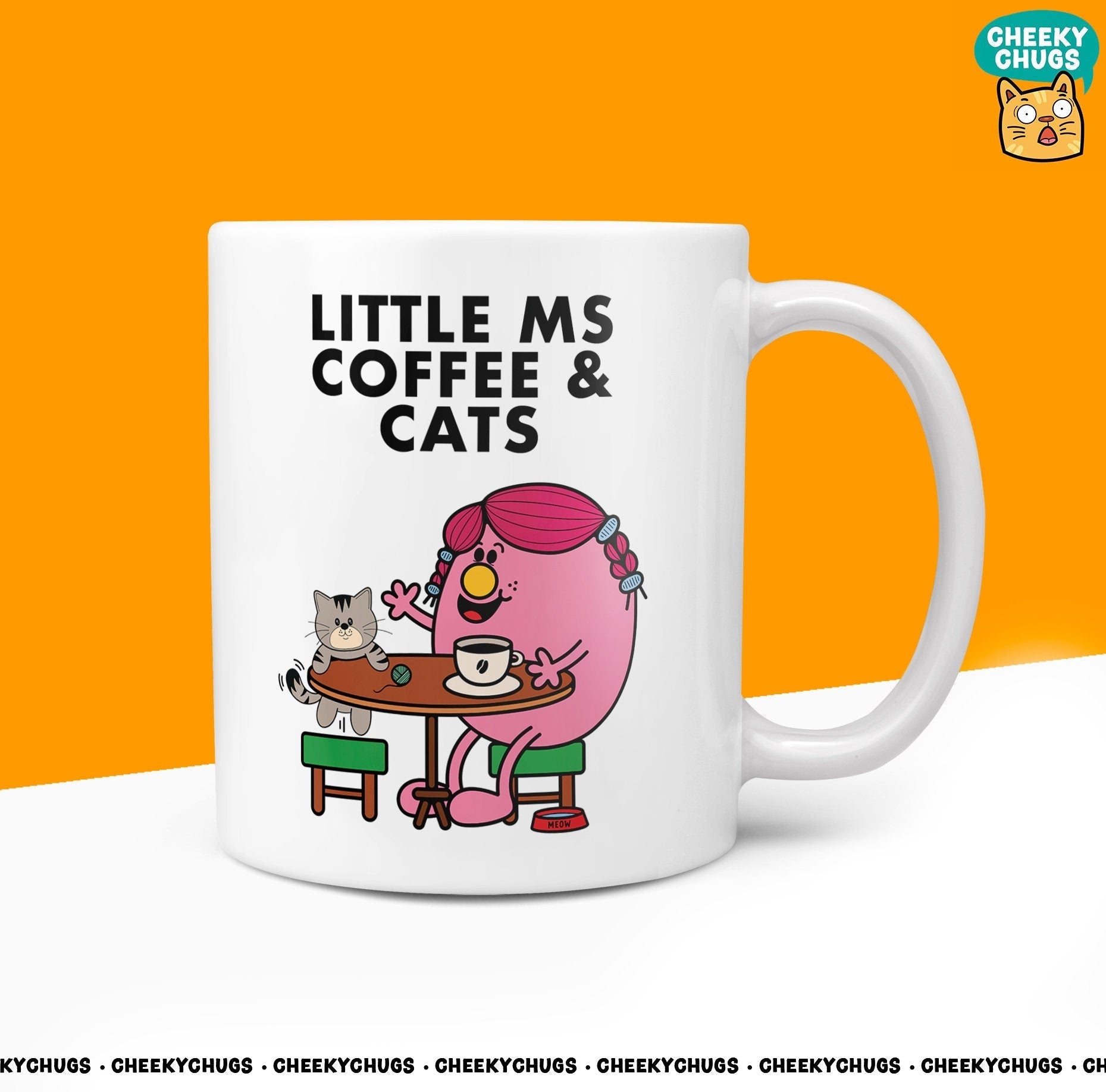 Novelty Little MS COFFEE & CATS 10oz Coffee Mug - Funny Miss Female Cup For Christmas Birthday Gift Present Friend Coffee Mugs - CheekyChugs