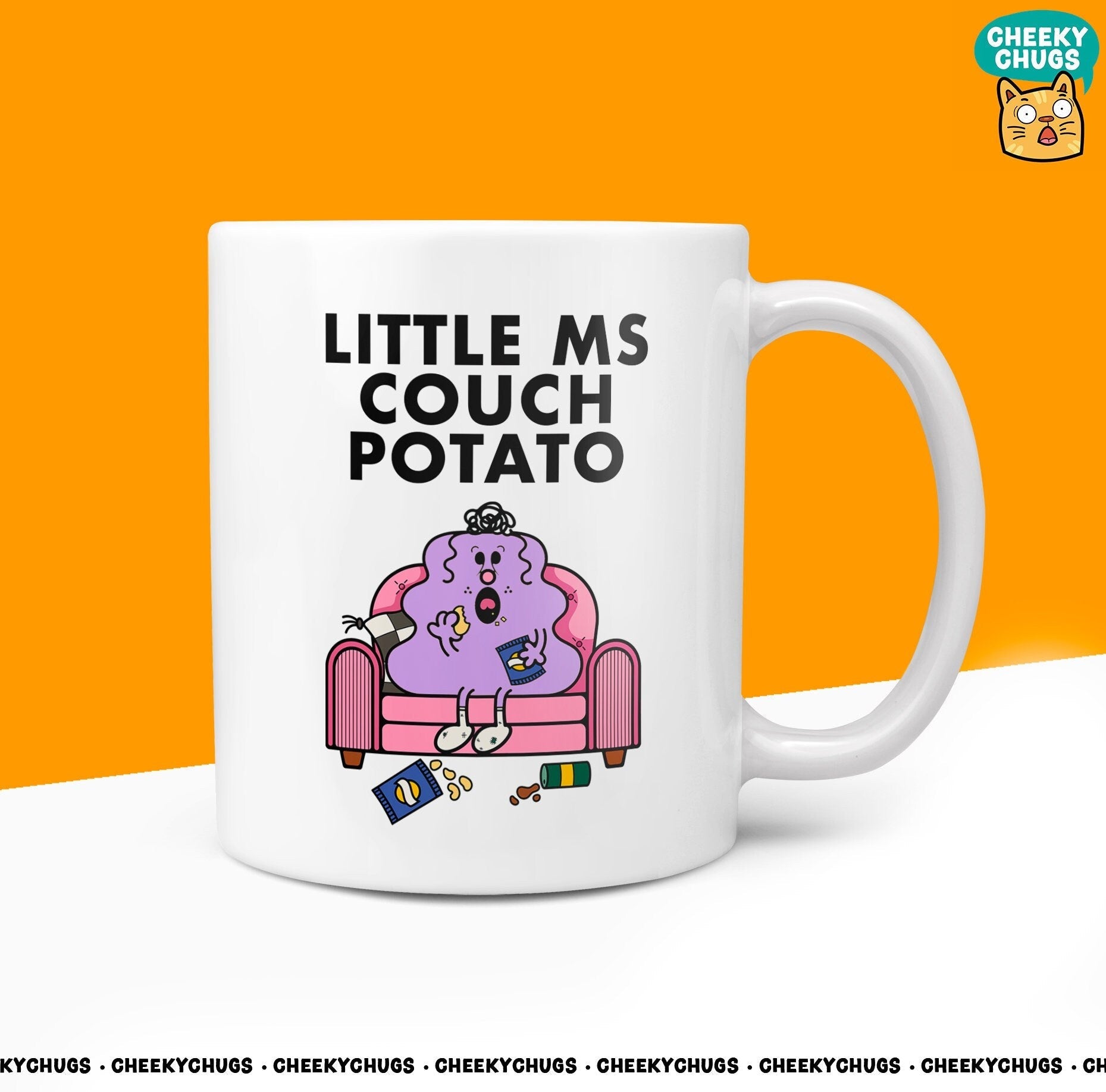 Novelty Little MS COUCH POTATO 10oz Coffee Mug - Funny Miss Female Cup For Christmas Birthday Gift Present Friend Watch Tv Coffee Mugs - CheekyChugs