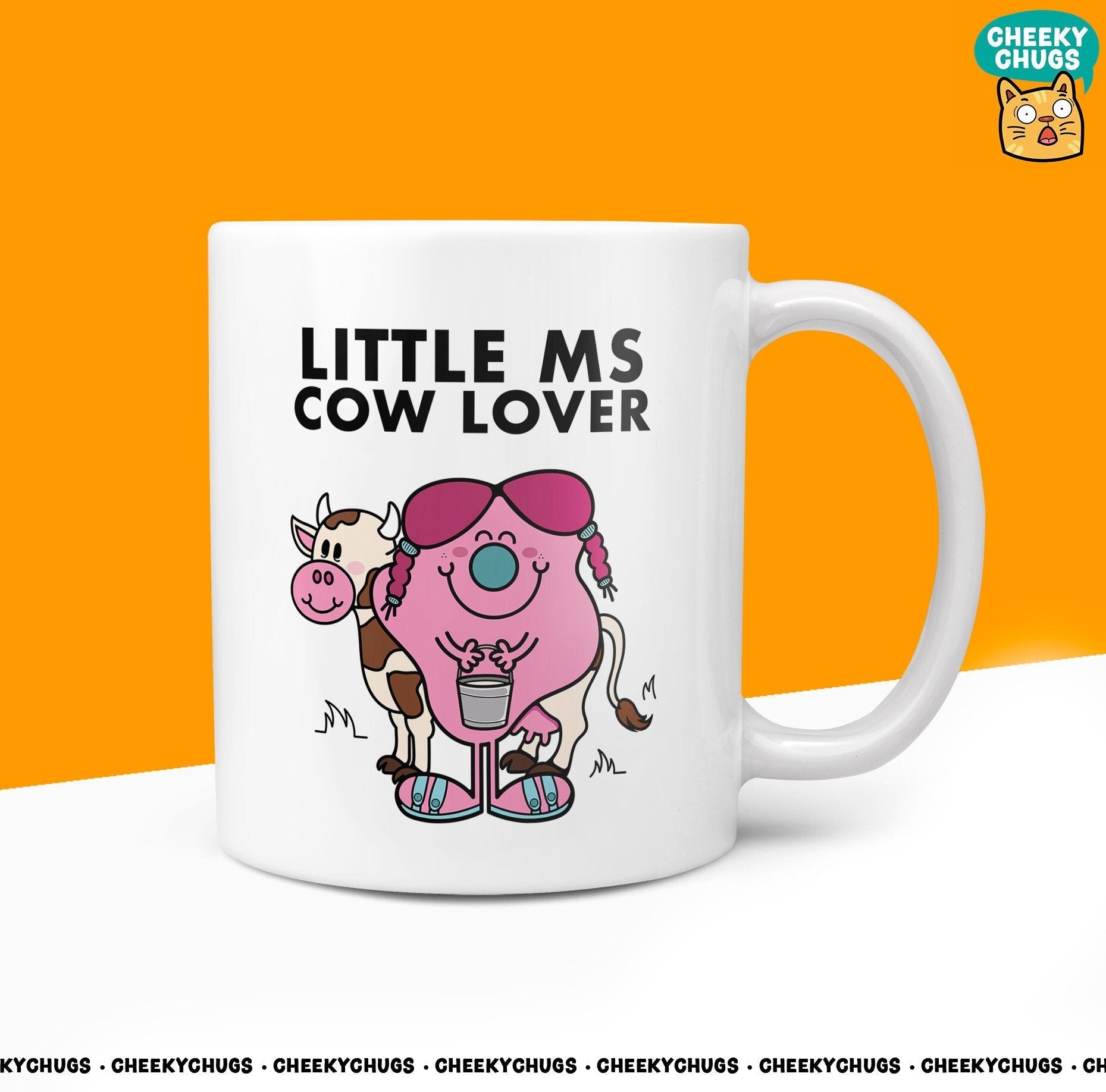 Novelty Little Ms COW LOVER Mug Funny Miss Women Gift Secret Santa Present Ceramic Novelty Office Birthday Christmas 10oz Coffee Tea Cup - CheekyChugs