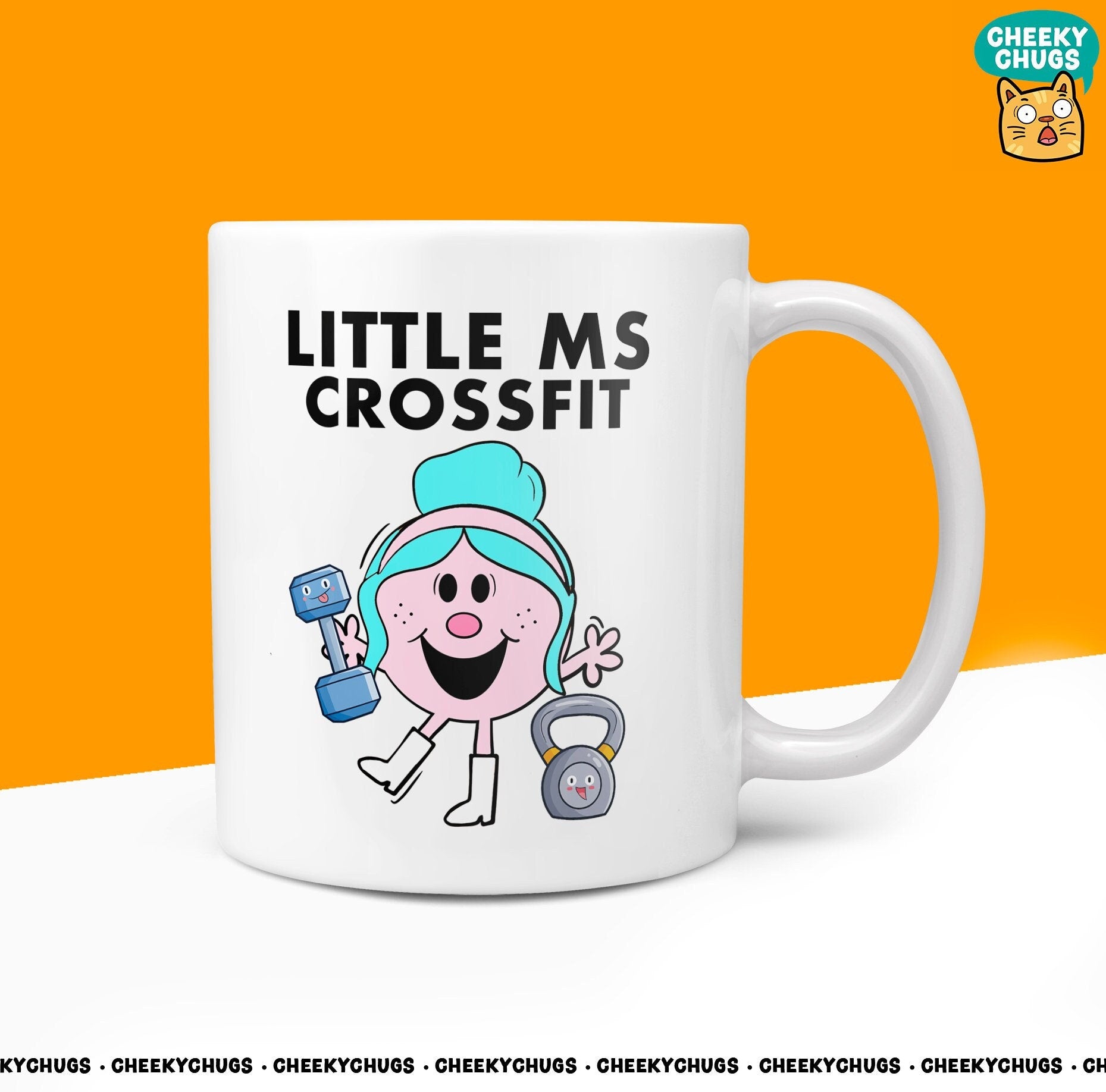 Novelty Little Ms CROSSFIT 10oz Coffee Mug - Gift For Her Female Gym Muscle Workout Gifts Birthday Christmas Gym Workout Present - CheekyChugs