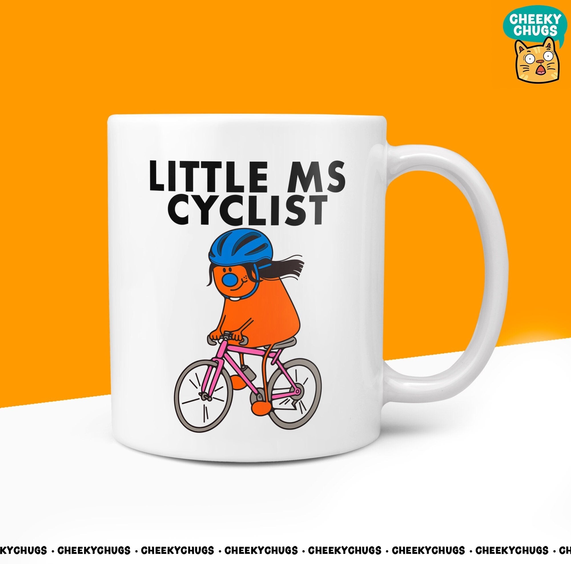 Novelty Little Ms CYCLIST 10oz Coffee Mug - Bike Enthusiast Cycling Road Bikes Miss Coffee Fitness Birthday Christmas For Her - CheekyChugs