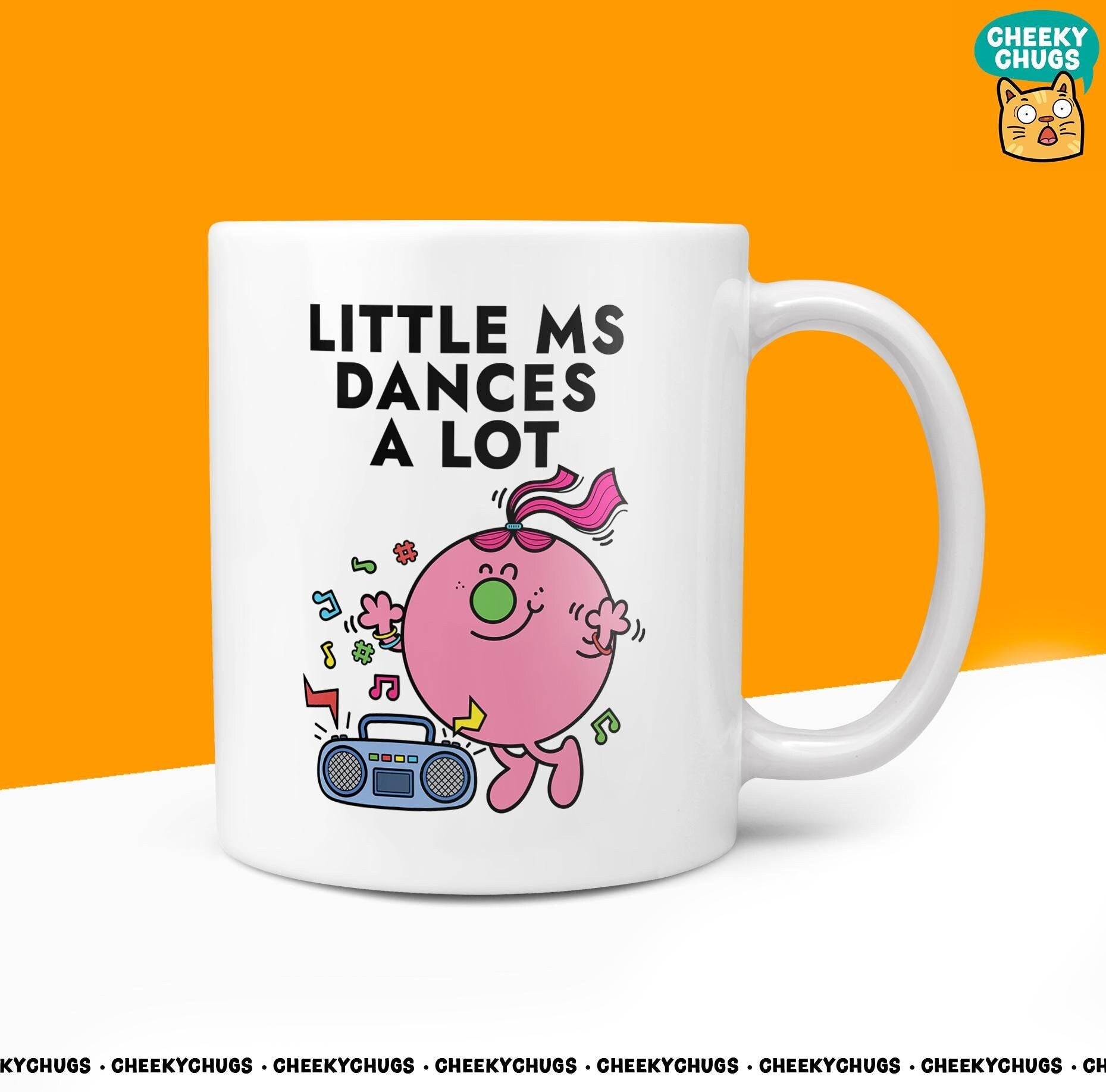 Novelty Little Ms DANCES A LOT Mug Funny Women's Miss Her Gift Secret Santa Present Ceramic Novelty Parody Birthday Christmas Coffee Tea Cup - CheekyChugs