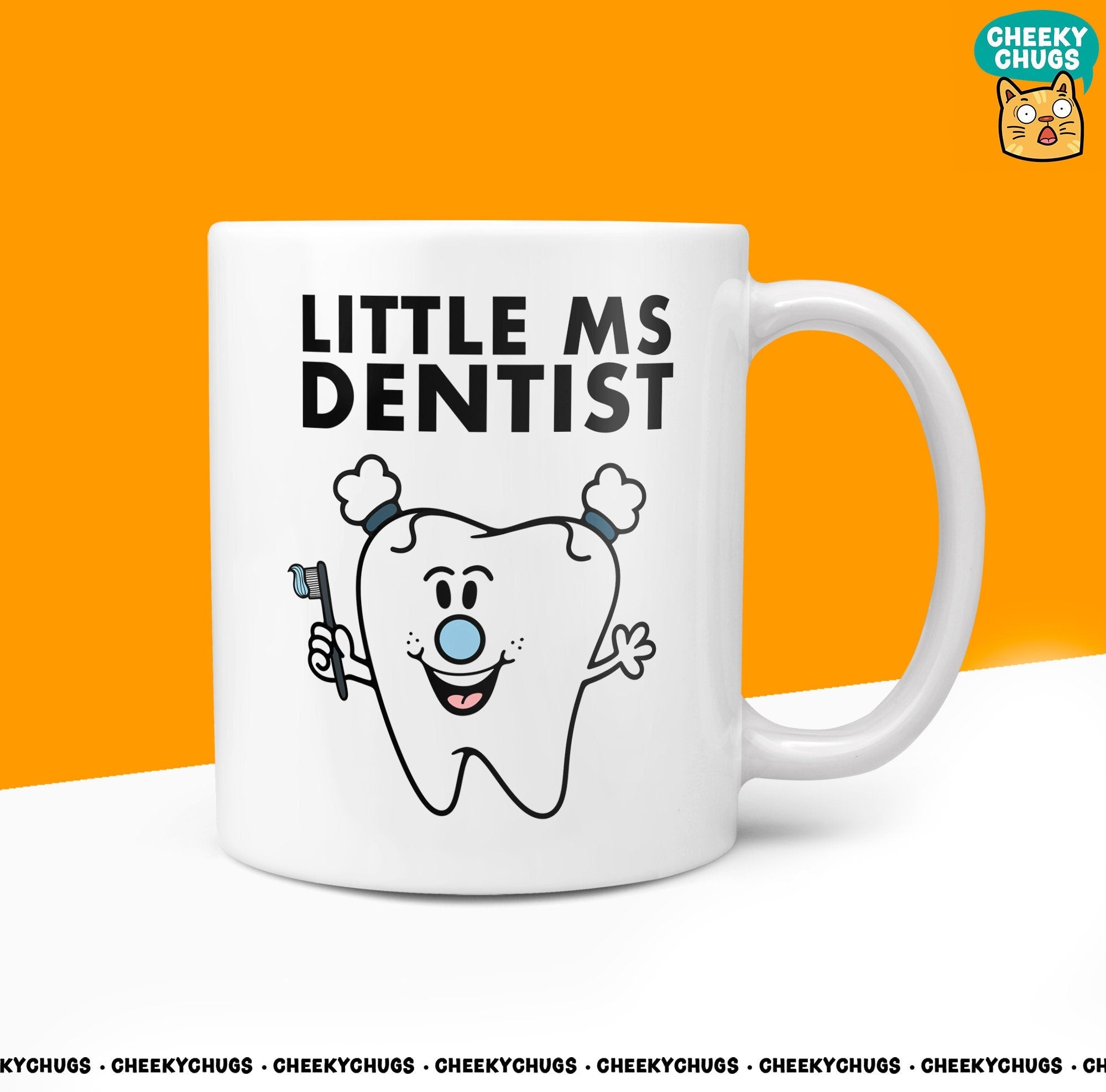 Novelty Little Ms DENTIST 10oz Coffee Mug - Delightful Gift for Dentists, Dental Practise Gifts Miss Present for Her - CheekyChugs