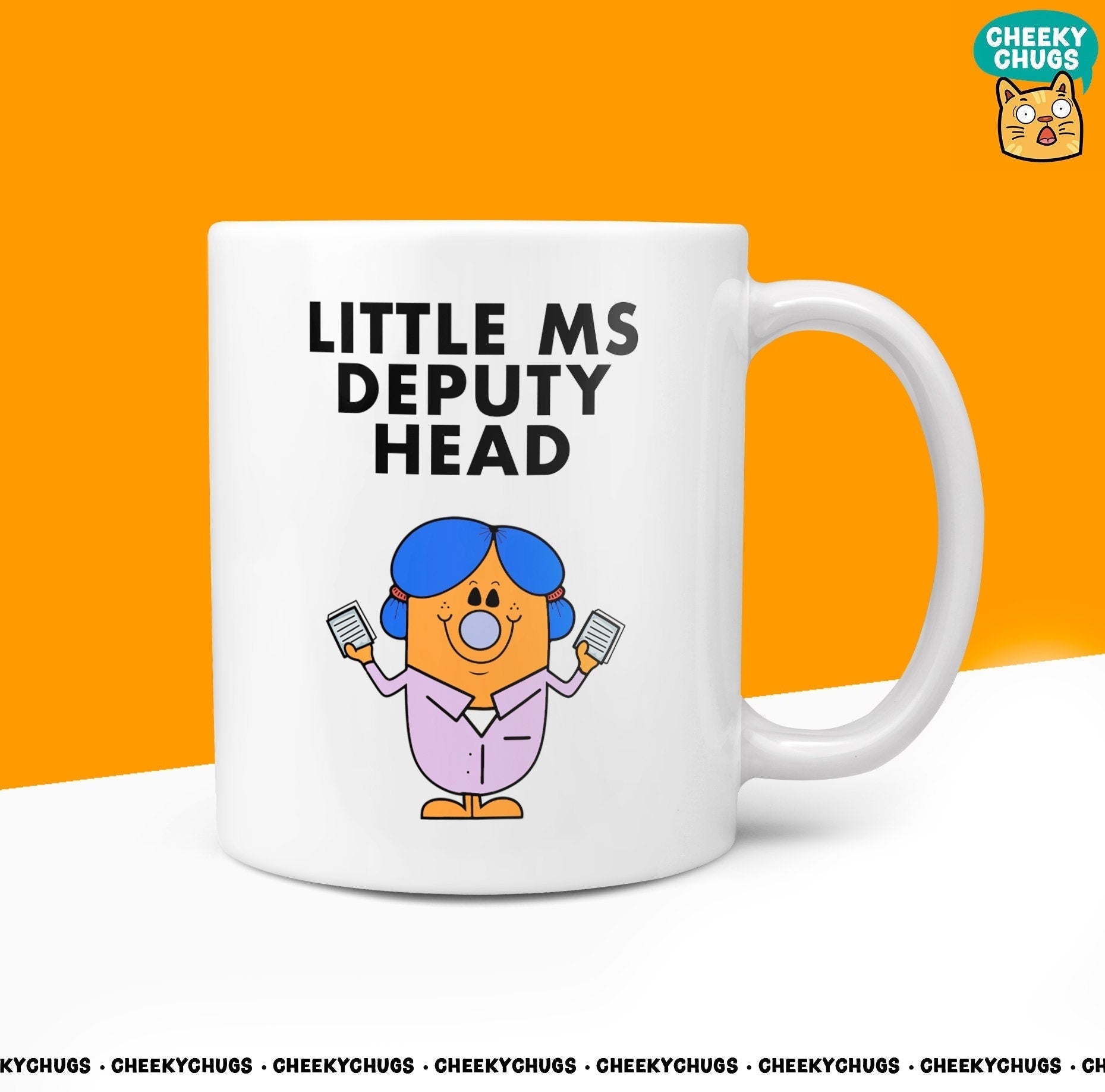 Novelty Little MS DEPUTY HEAD 10oz Coffee Mug - Funny Miss Female Cup For Christmas Birthday Gift Present Friend School Coffee Mugs - CheekyChugs