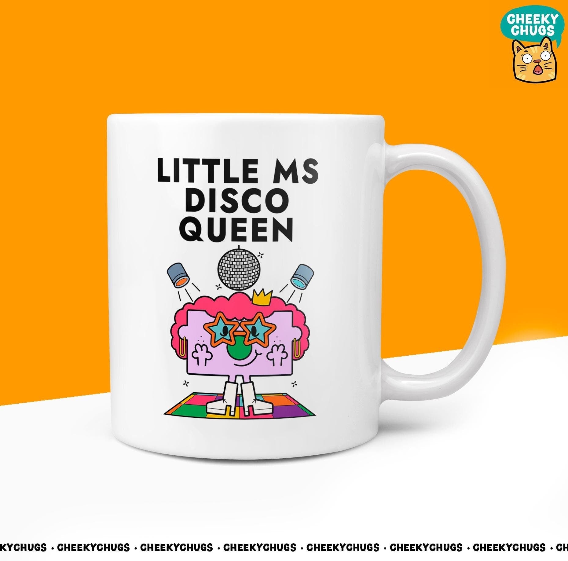 Novelty Little MS DISCO QUEEN Mug Funny Women's Miss Her Gift Secret Santa Present Ceramic Novelty Parody Birthday Christmas Tea Cup - CheekyChugs
