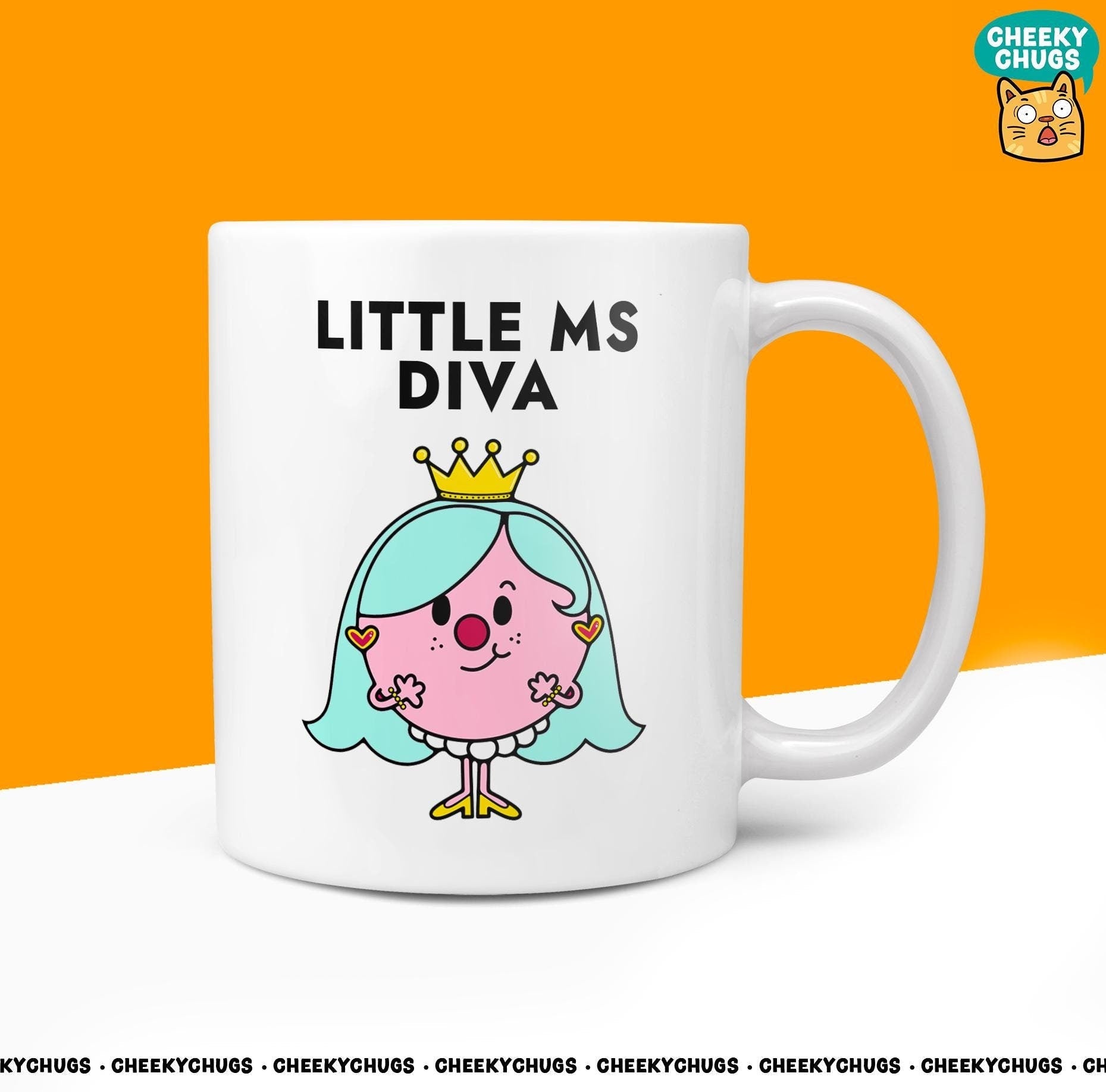 Novelty LITTLE MS DIVA 10oz Mug Funny Novelty Miss Women's Her Mum Work Gifts Office Friend Family Present For Her Coffee Cup - CheekyChugs