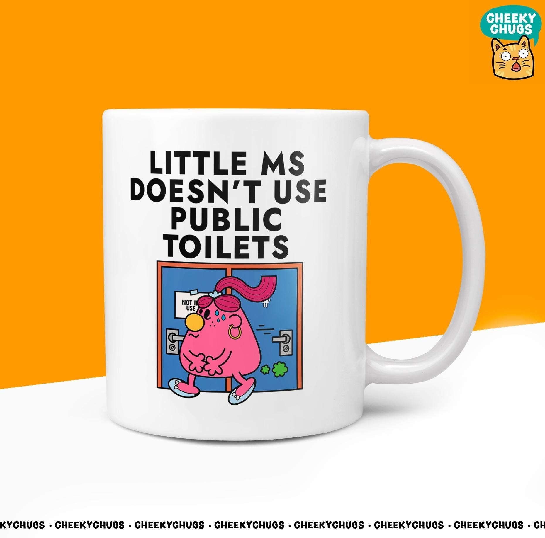 Novelty Little Ms Doesn't USE PUBLIC TOILETS Mug Funny Women's Miss Her Gift Secret Santa Present Ceramic Parody Birthday Christmas Tea Cup - CheekyChugs