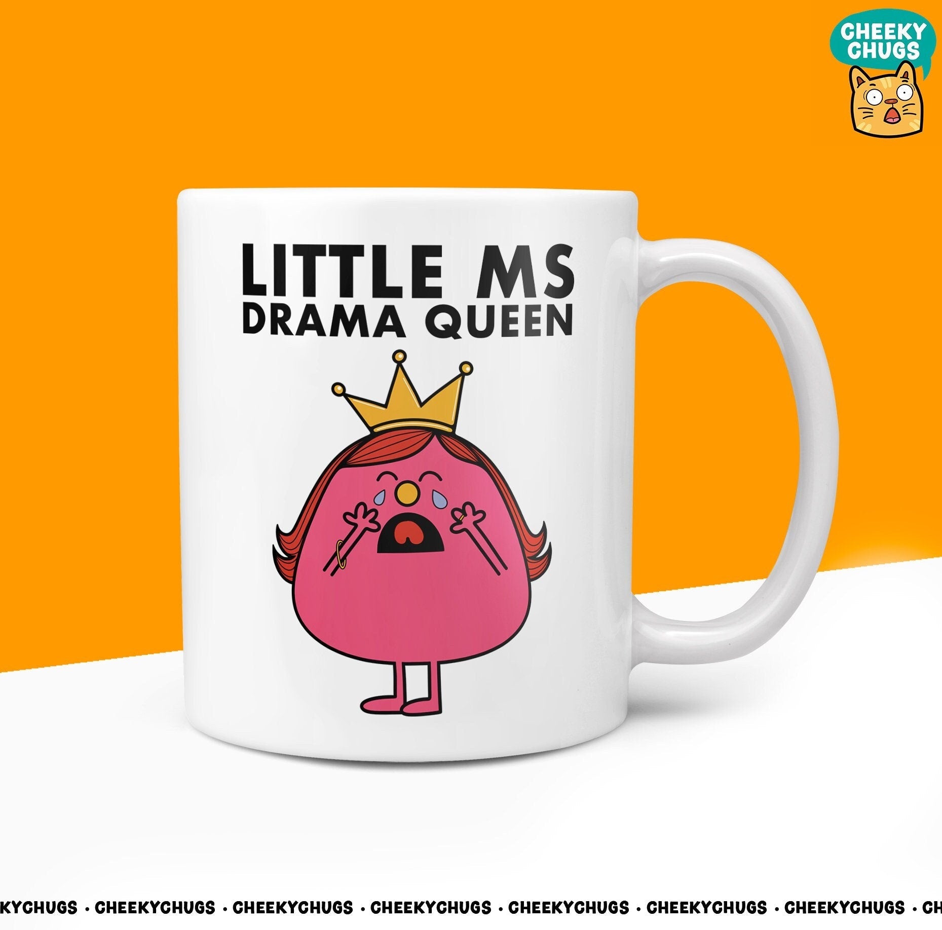 Novelty Little Ms DRAMA QUEEN Mug Funny Womens Miss Ladies Gift Secret Santa Present Unique Female Ceramic Novelty Birthday Christmas - CheekyChugs