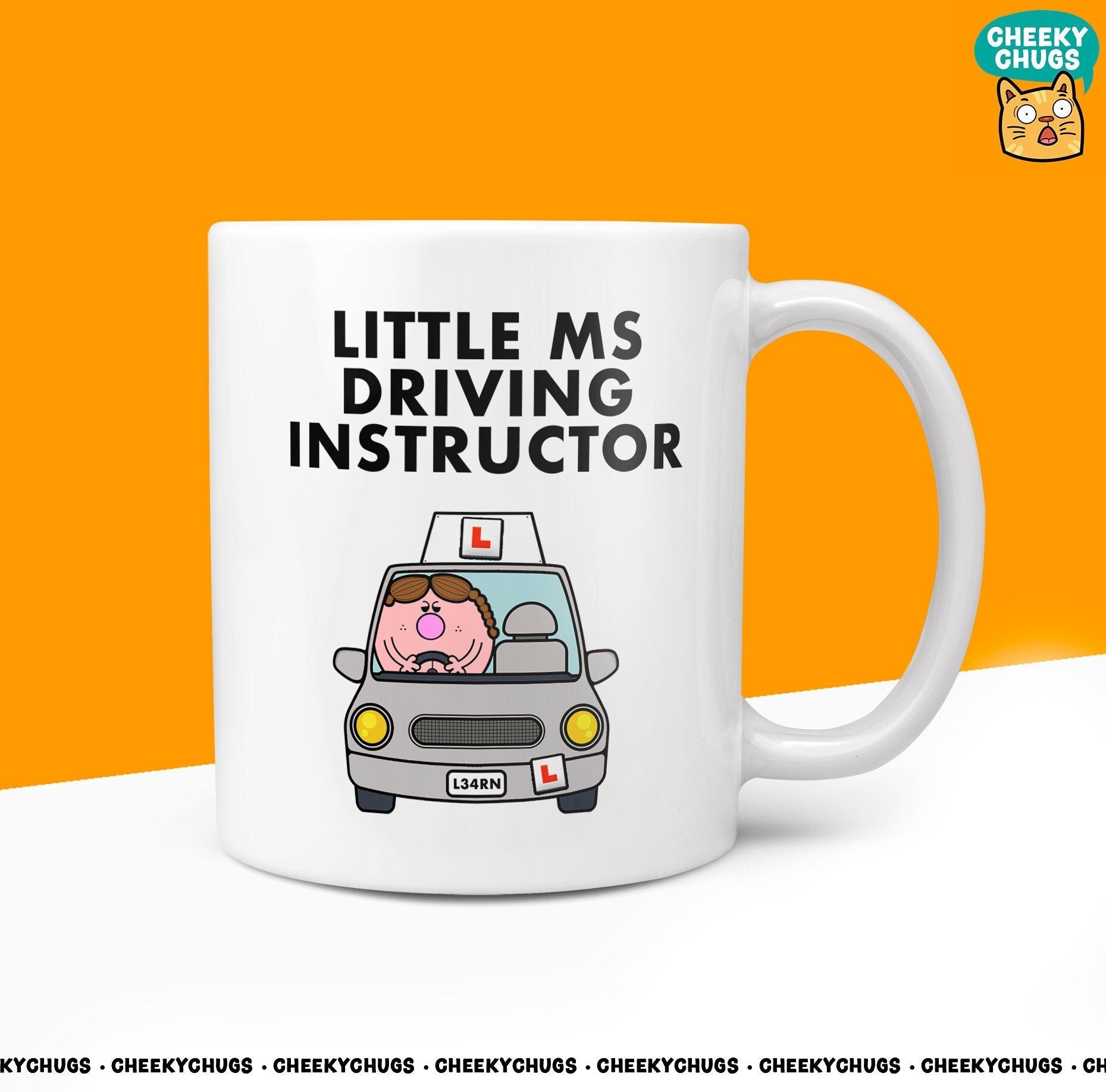 Novelty Little MS DRIVING INSTRUCTOR 10oz Coffee Mug - Funny Gift Ideas For Her Miss Thank You Inspired Office Birthday Christmas Gifts - CheekyChugs