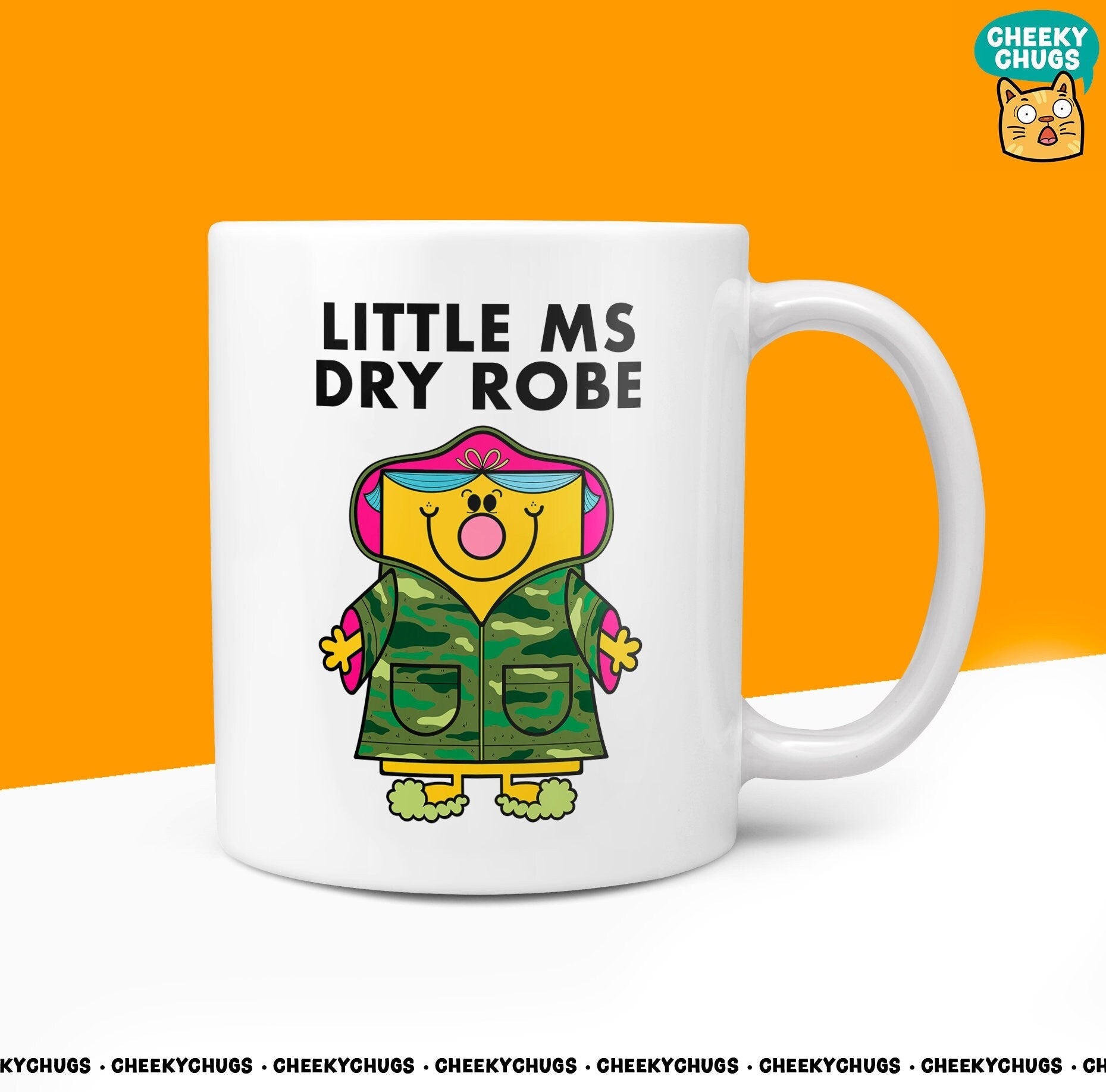 Novelty Little MS DRY ROBE 10oz Mug Funny Novelty Miss Women Dryrobe Inspired Camo Pink Wearer Family Present Wanker For Her Coffee Cup - CheekyChugs