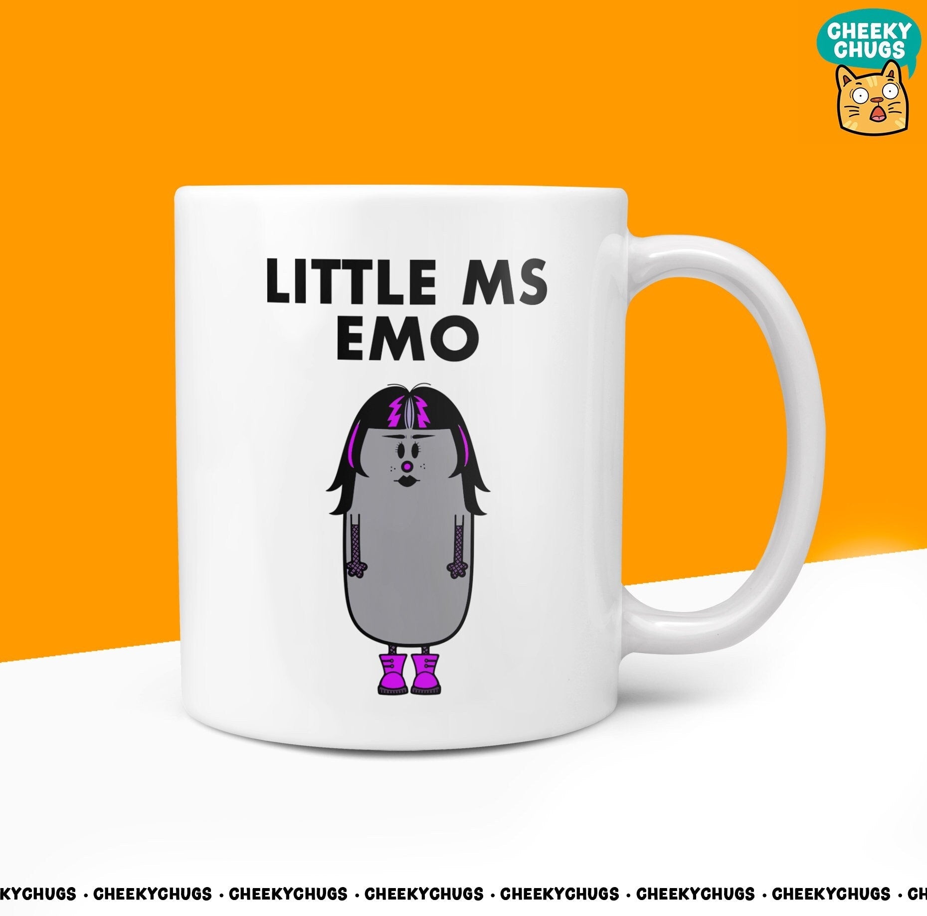 Novelty Little Ms EMO Mug Funny Womens Miss Ladies Gift Secret Santa Goth Present Unique Rude Ceramic Novelty Birthday Christmas 10oz - CheekyChugs