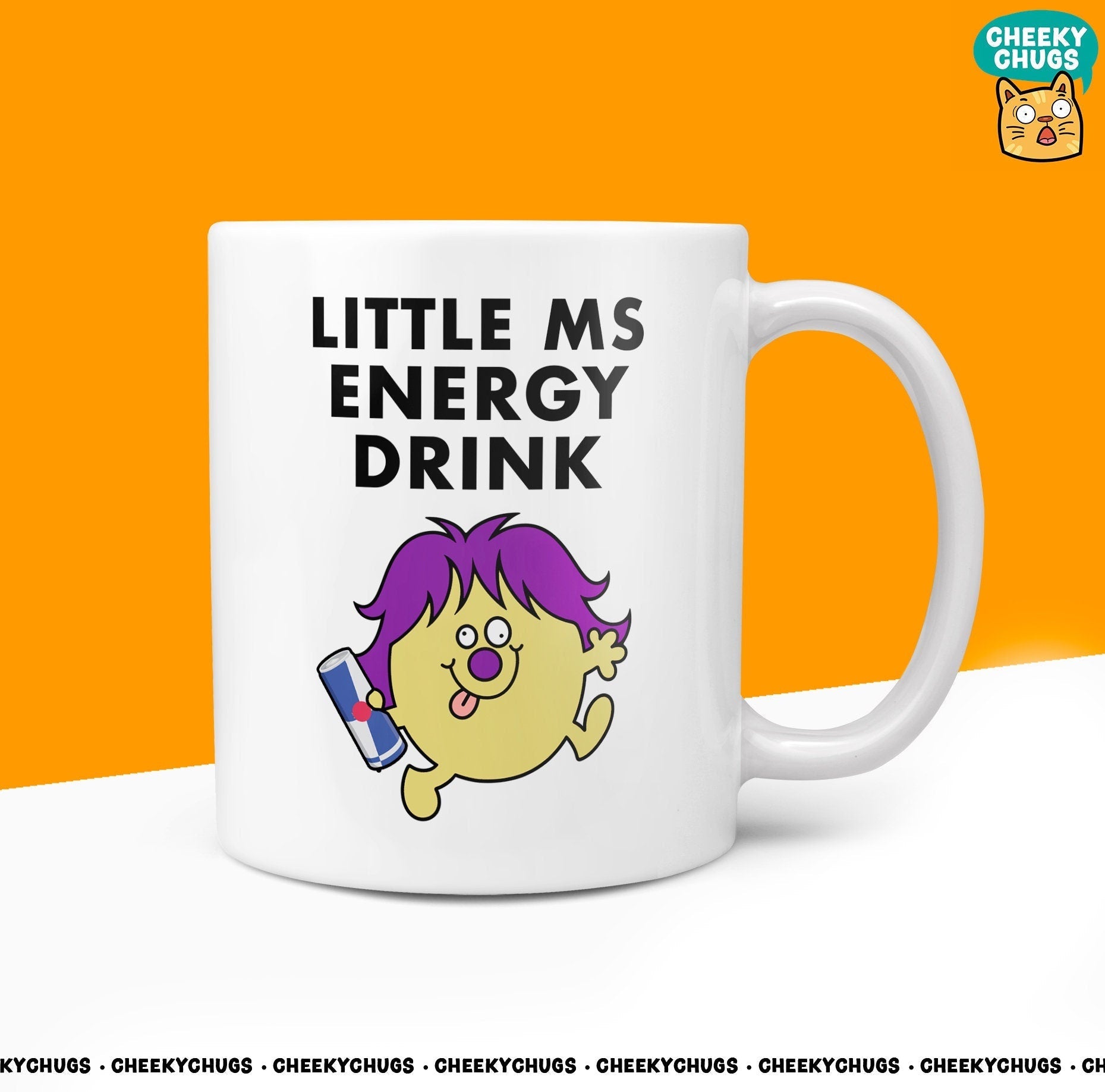 Novelty Little MS ENERGY DRINK 10oz Coffee Mug - Gift For Her Miss Female Funny Red Bull Drinker Monster Energy Secret Santa Gifts Mugs - CheekyChugs