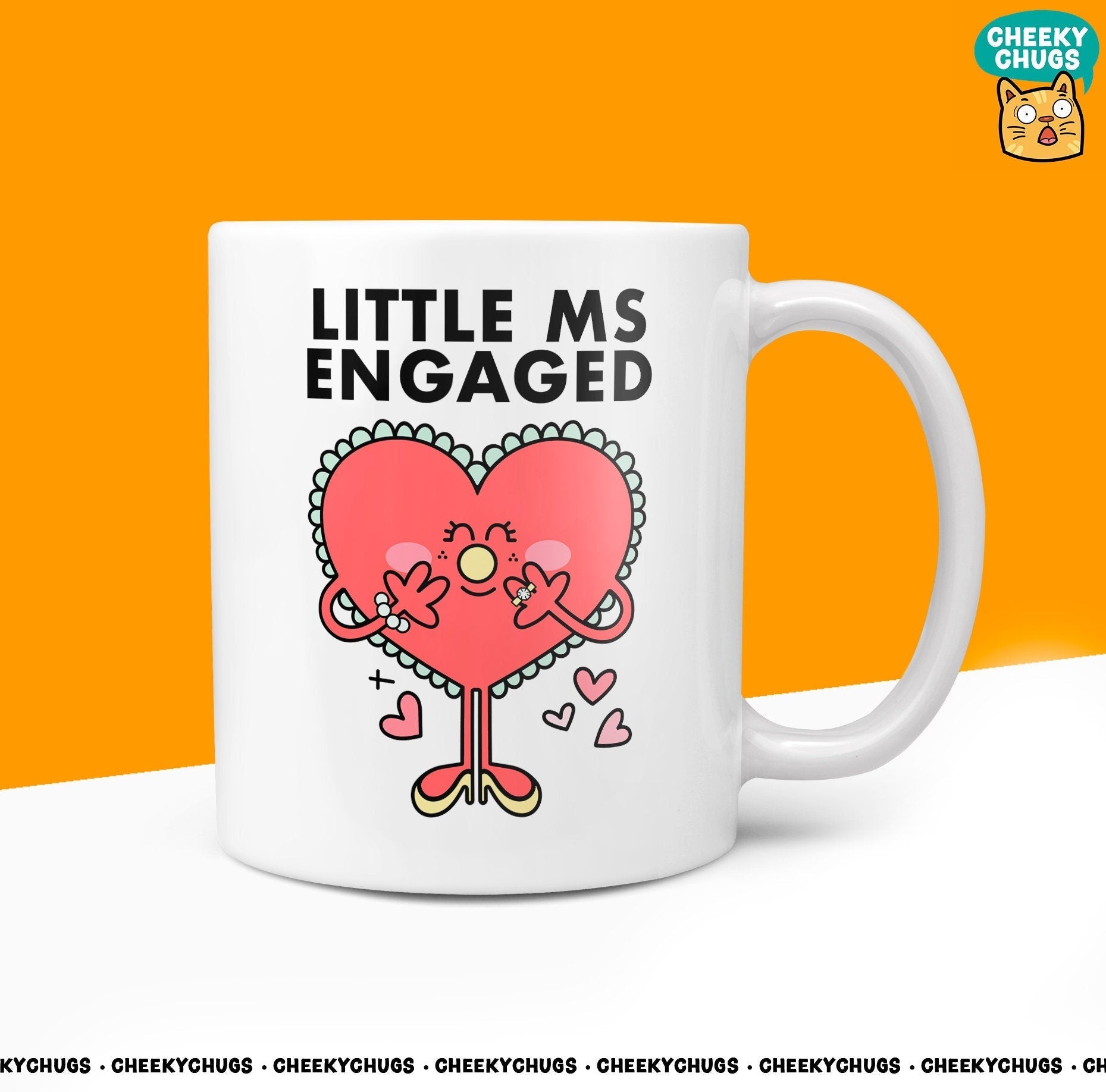 Novelty LITTLE MS ENGAGED Mug Funny Womens Miss Her Gift Wedding Present Unique Ceramic Weddings Best Man Ideas Church Stag 10oz Coffee Cup - CheekyChugs