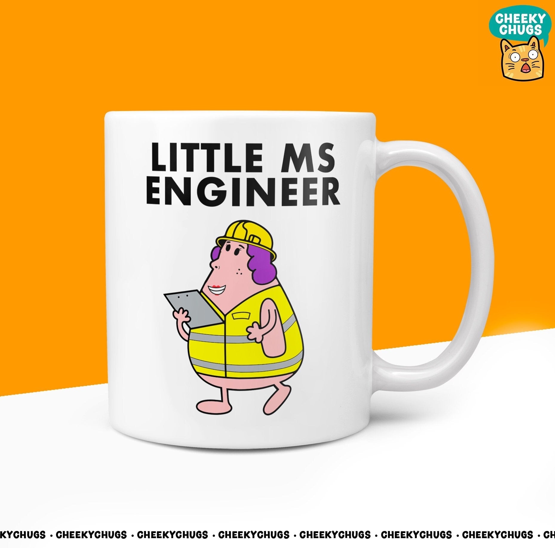 Novelty LITTLE MS ENGINEER 10oz Coffee Mug - Funny Miss Women Cup For Secret Santa Christmas Birthday Engineering Friend Office Coffee Mug - CheekyChugs