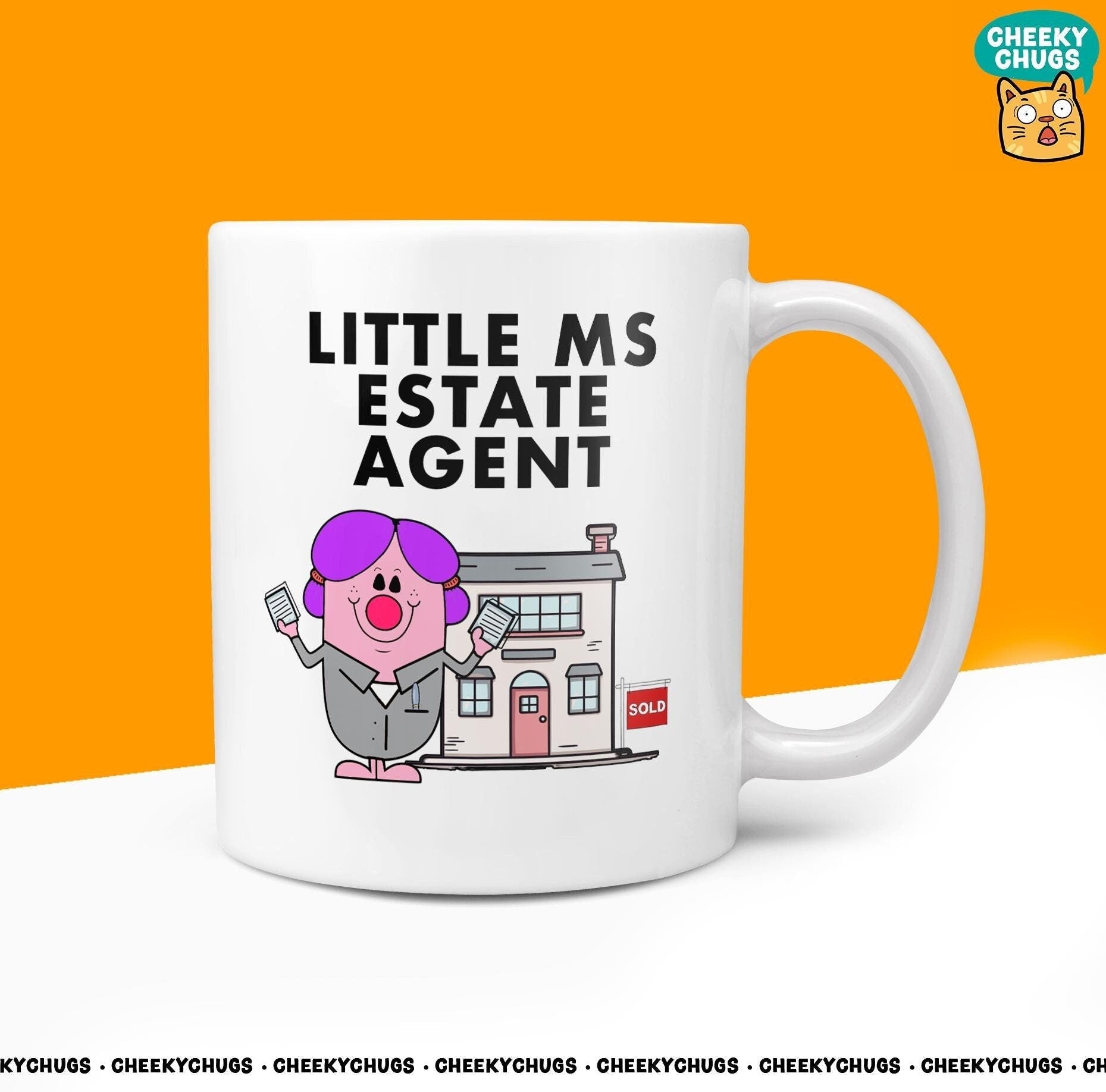 Novelty Little MS ESTATE AGENT 10oz Coffee Mug - Funny Miss Female Cup For Christmas Birthday Gift Present Friend Coffee Mugs - CheekyChugs