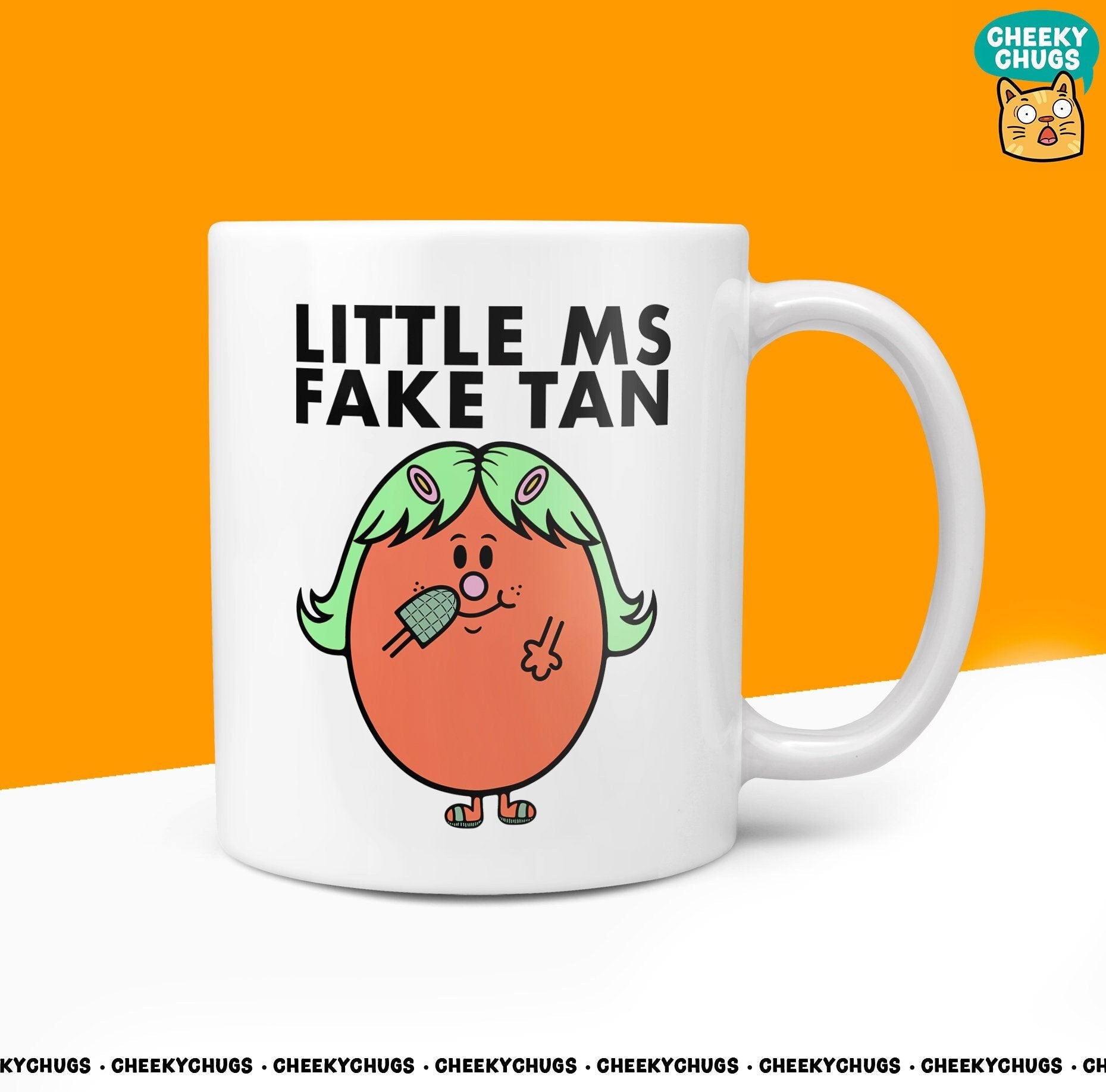 Novelty Little Ms FAKE TAN 10oz Coffee Mug - Tanning Gifts For Her Miss Female Beauty Beautician Blonde Body Builder Gift Birthday Christmas - CheekyChugs